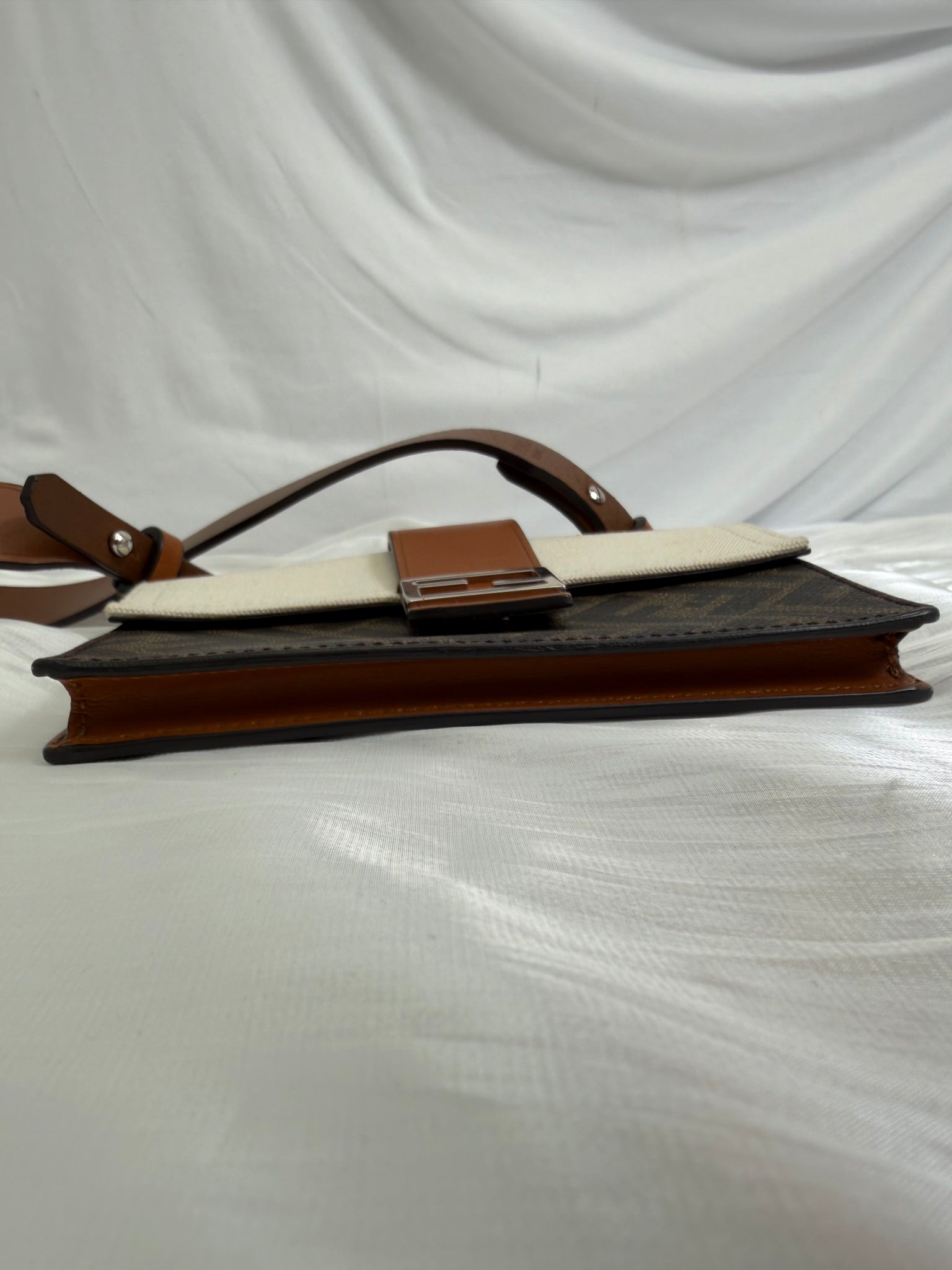 Fendi Brown Zucca Coated Canvas Baguette Crossbody