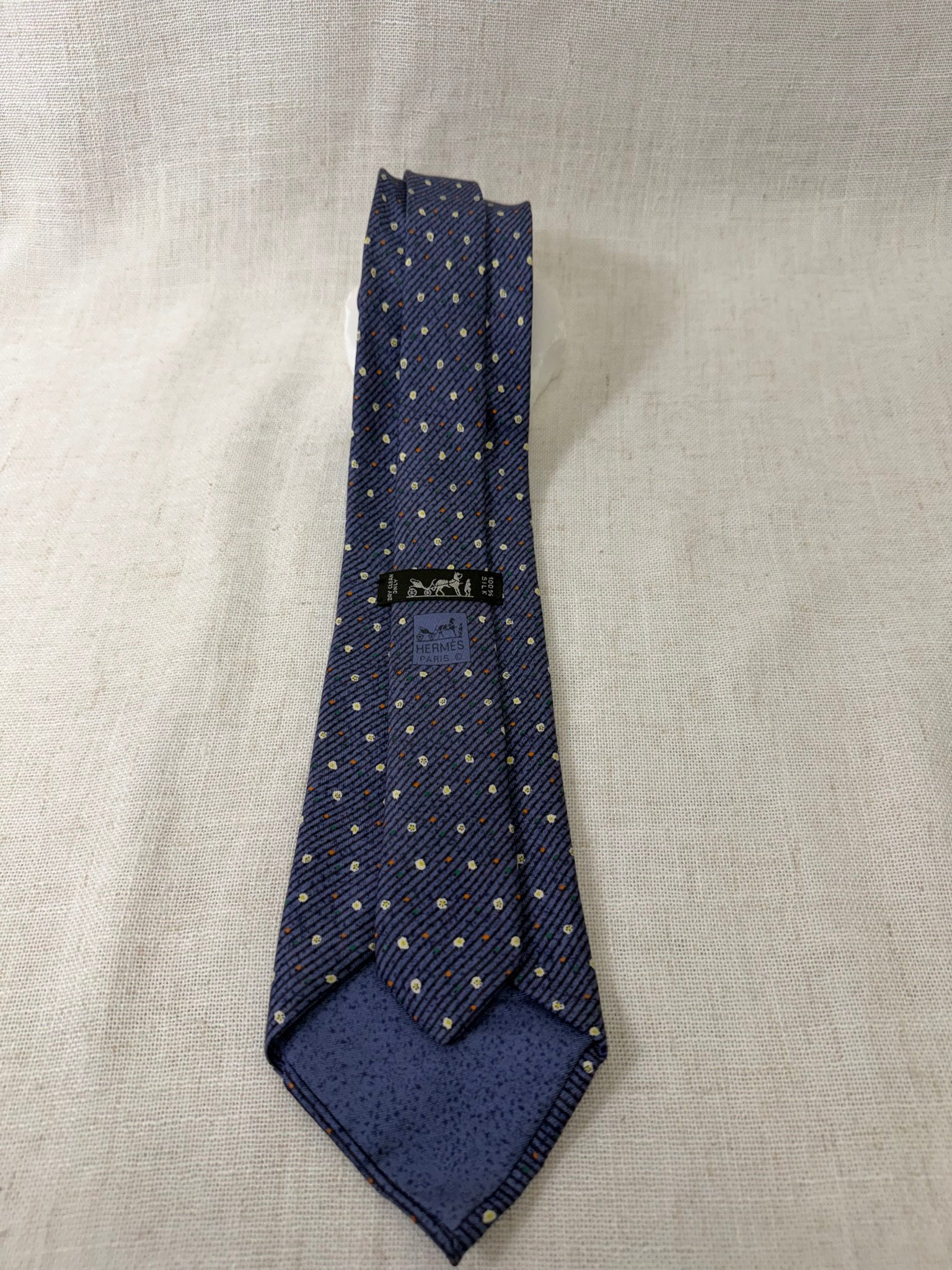 Hermes Blue Silk Tie