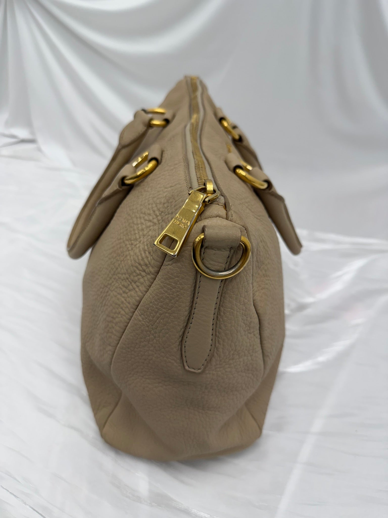 Prada Tan Leather Shoulder Tote