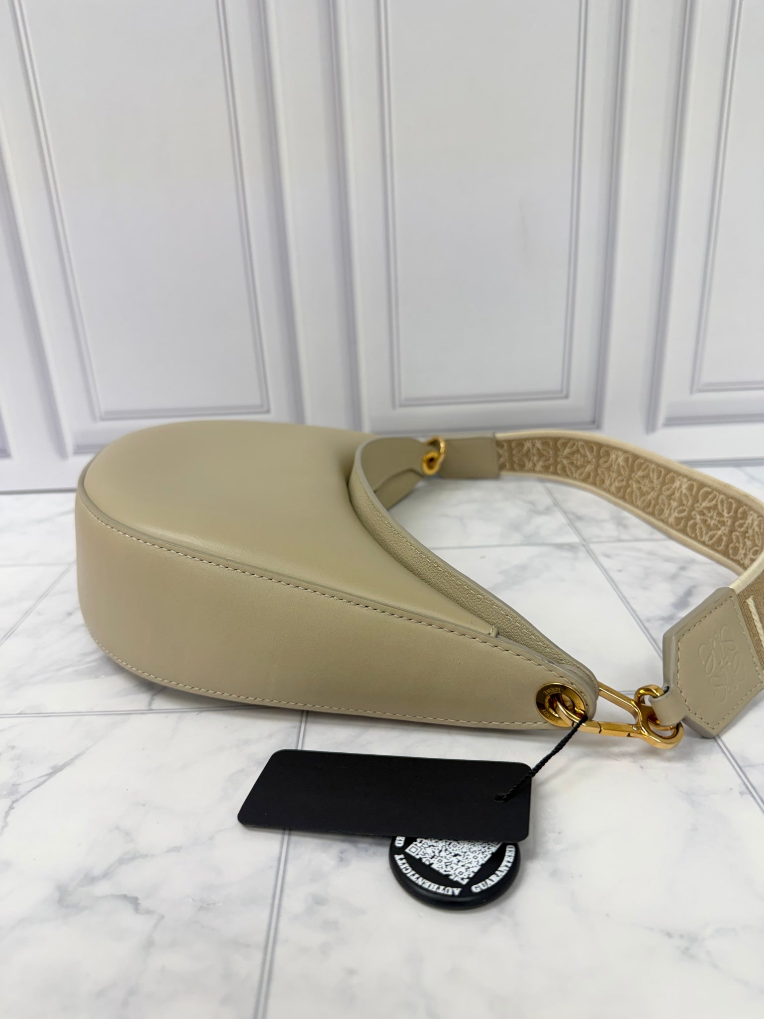 Loewe Beige Leather Small Luna Shoulder Bag