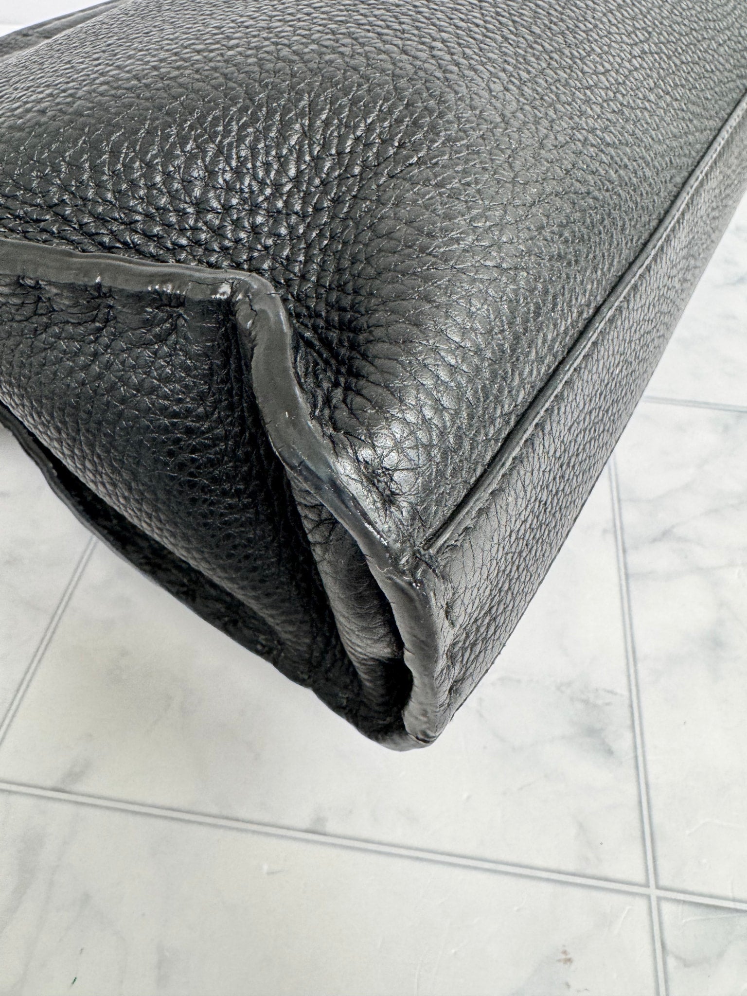 Fendi Black Grained Leather 2Way Bag
