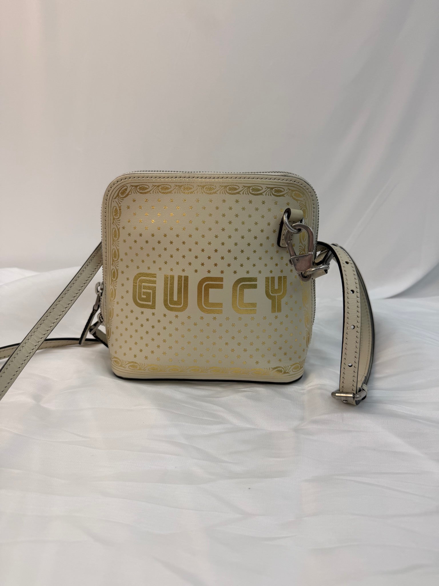 Gucci Cream Leather Guccy Dome Crossbody