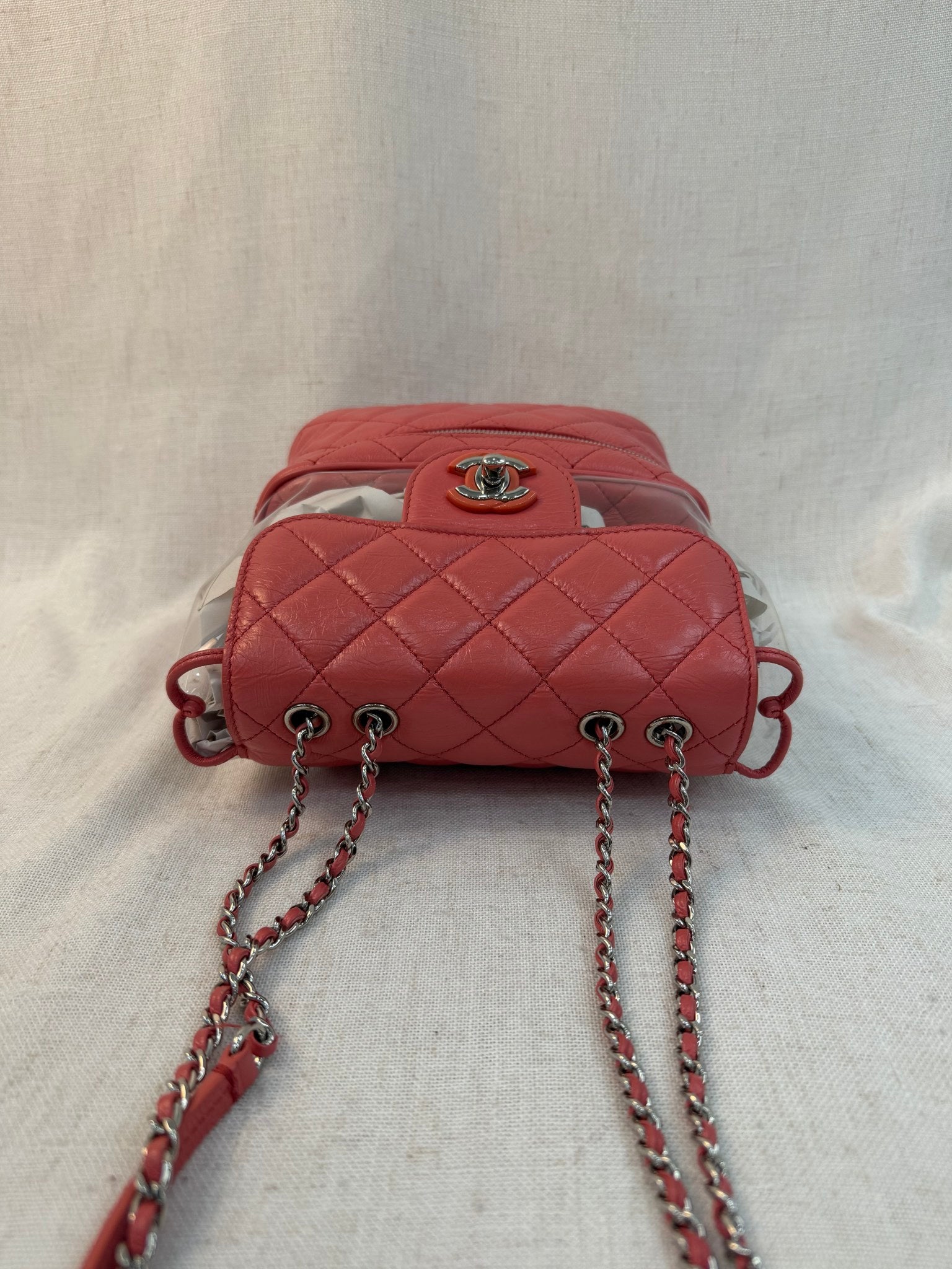 Chanel Pink Quilted Calfskin Shoulder PVC Bag