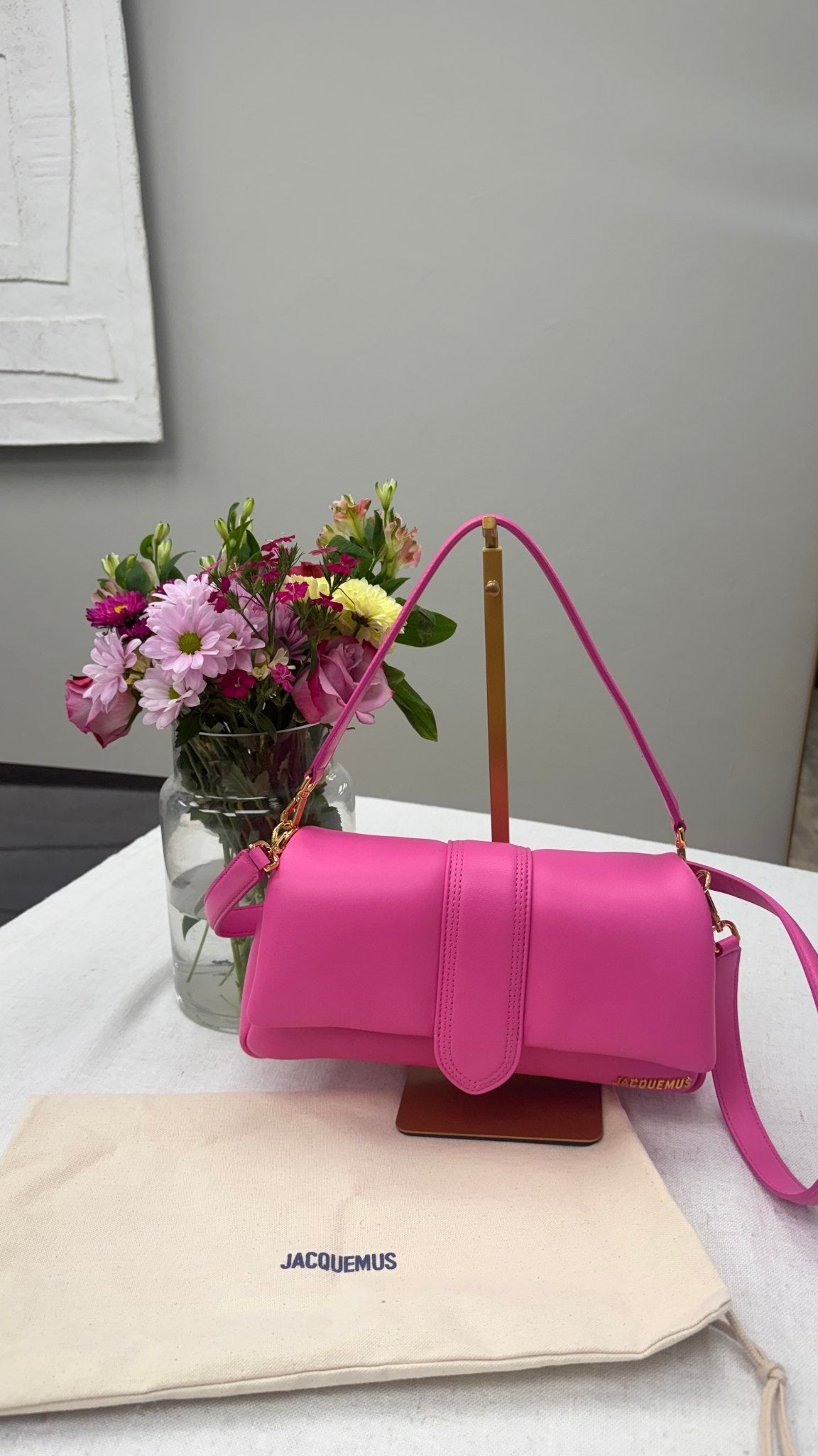 BRAND NEW - Jacquemus Pink Padded Leather Le Bambimou Handbag