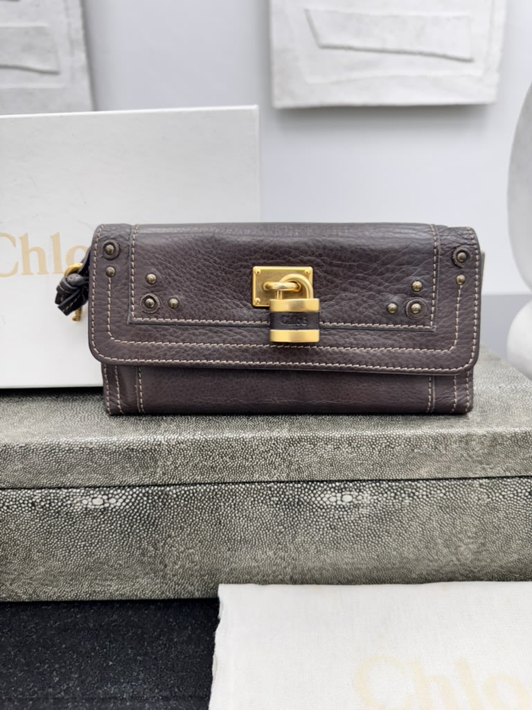 Chloe Brown Leather Paddington Long Wallet