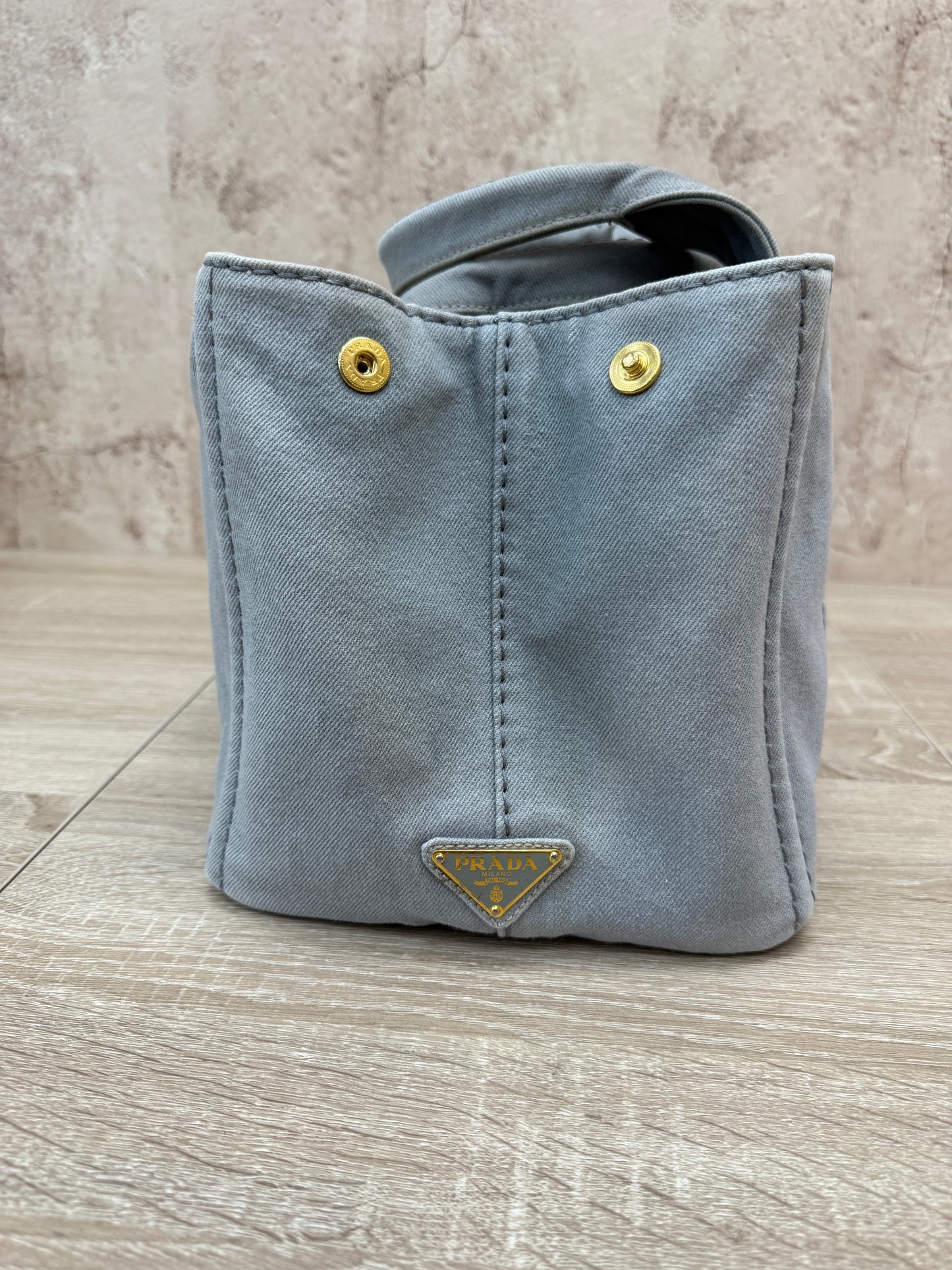Prada Grey Canvas Medium Canapa Tote