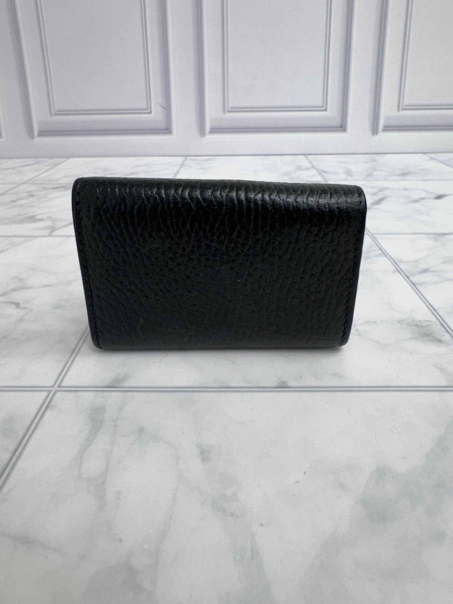 Gucci Black GG Marmont Grained Leather 6 Ring Holder