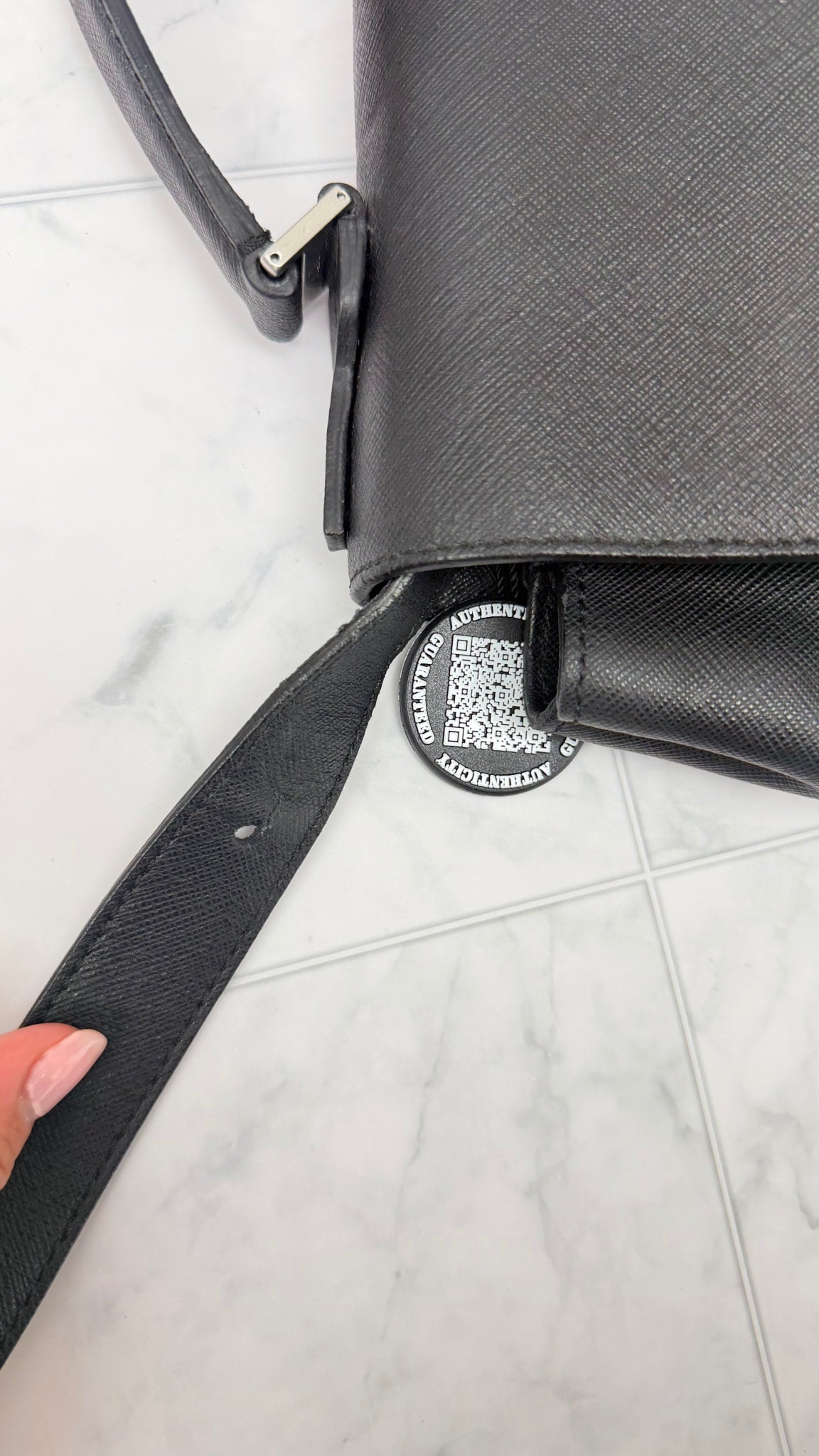 MCM Black Saffiano Leather Crossbody Bag