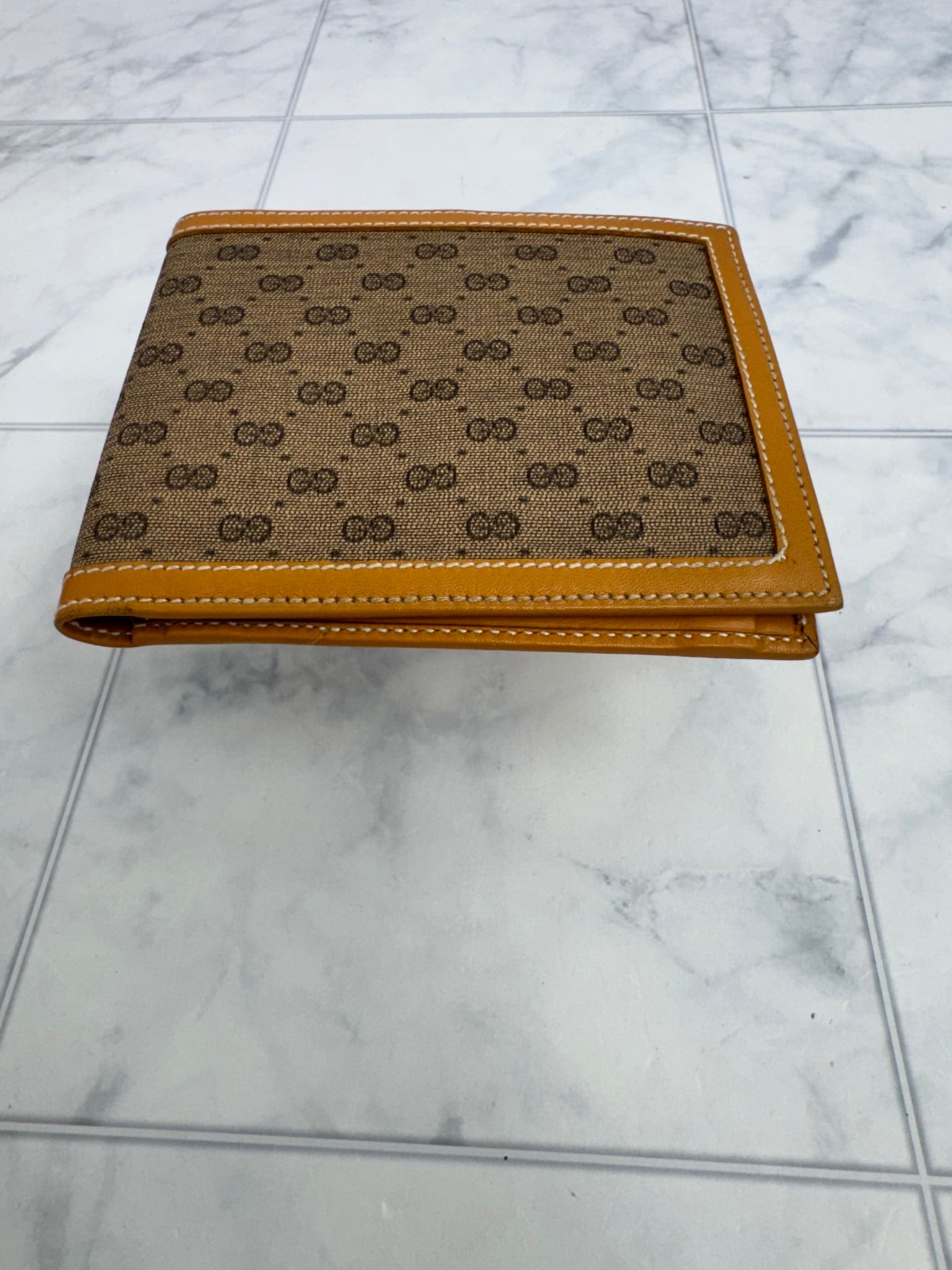 Gucci Brown Micro GG Coated Canvas Bifold Wallet