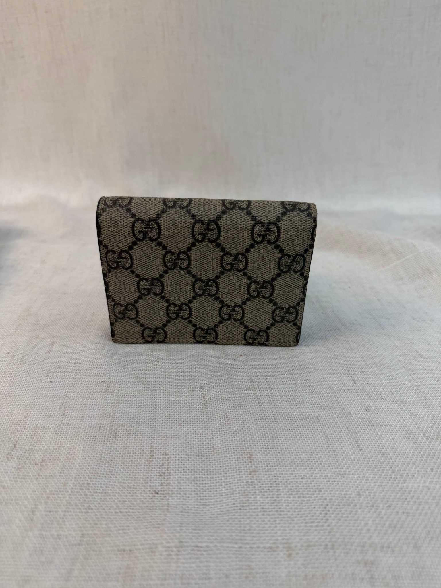 Gucci Brown Coated Canvas GG Supreme Compact Wallet