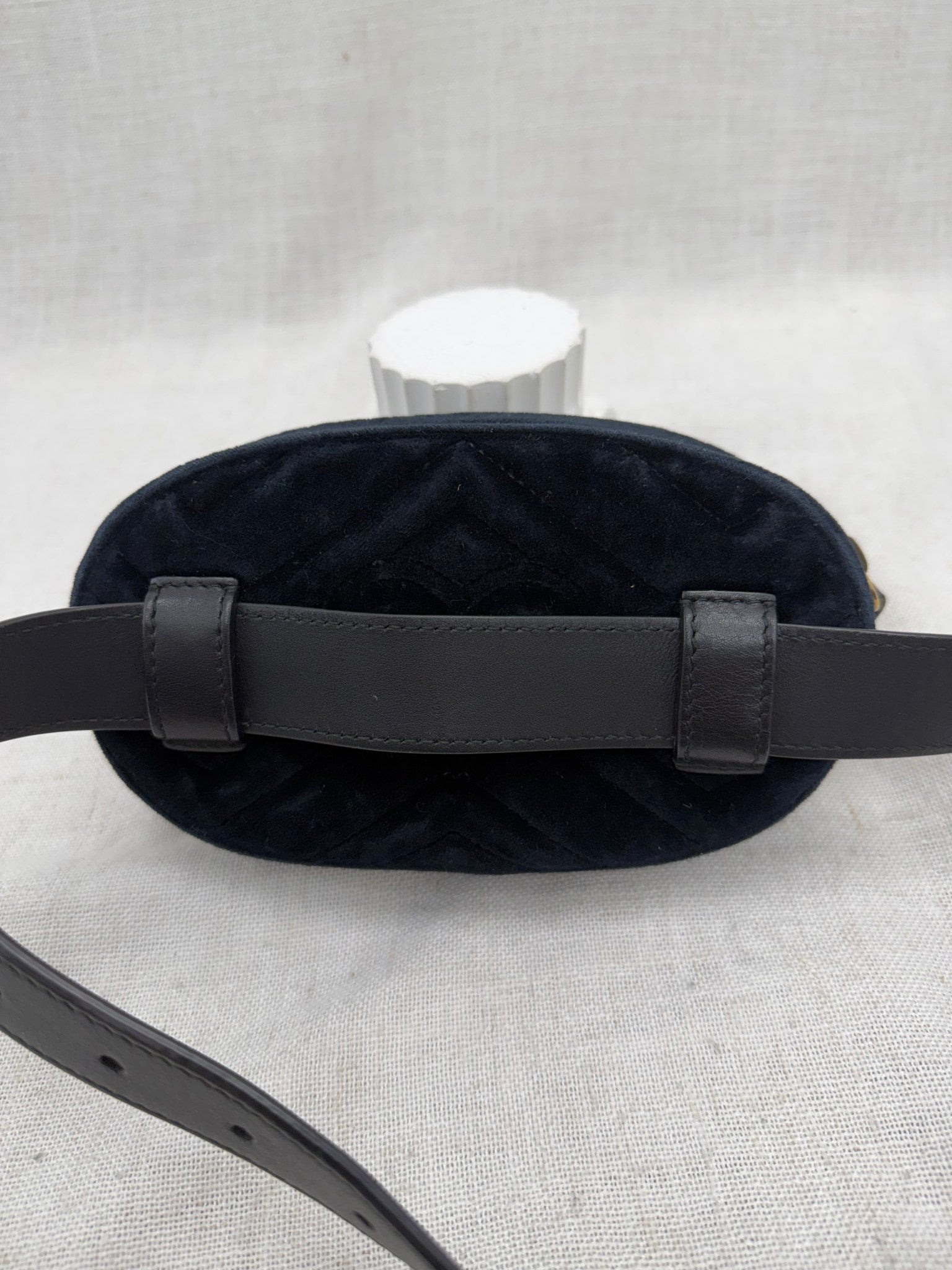 Gucci Black Velvet Marmont Belt Bag Size 75