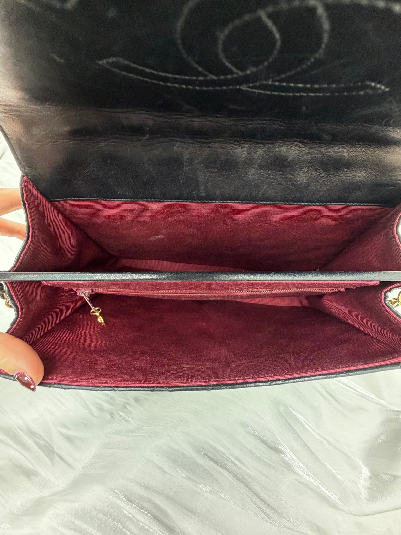 Chanel Vintage Black Quilted Leather 24K Flap Bag