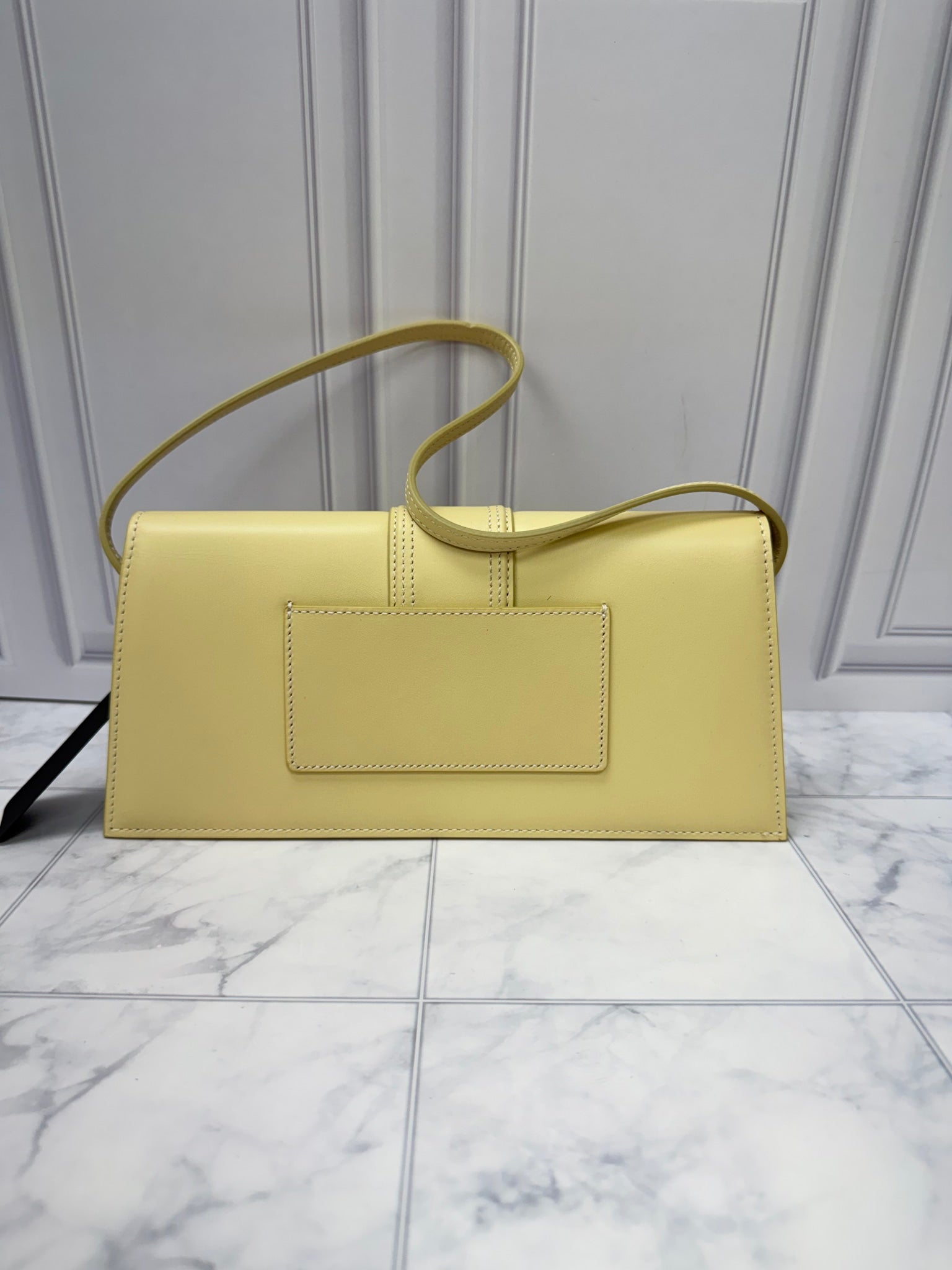 BRAND NEW - Jacquemus Creme Leather Le Bambino Long Shoulder Bag