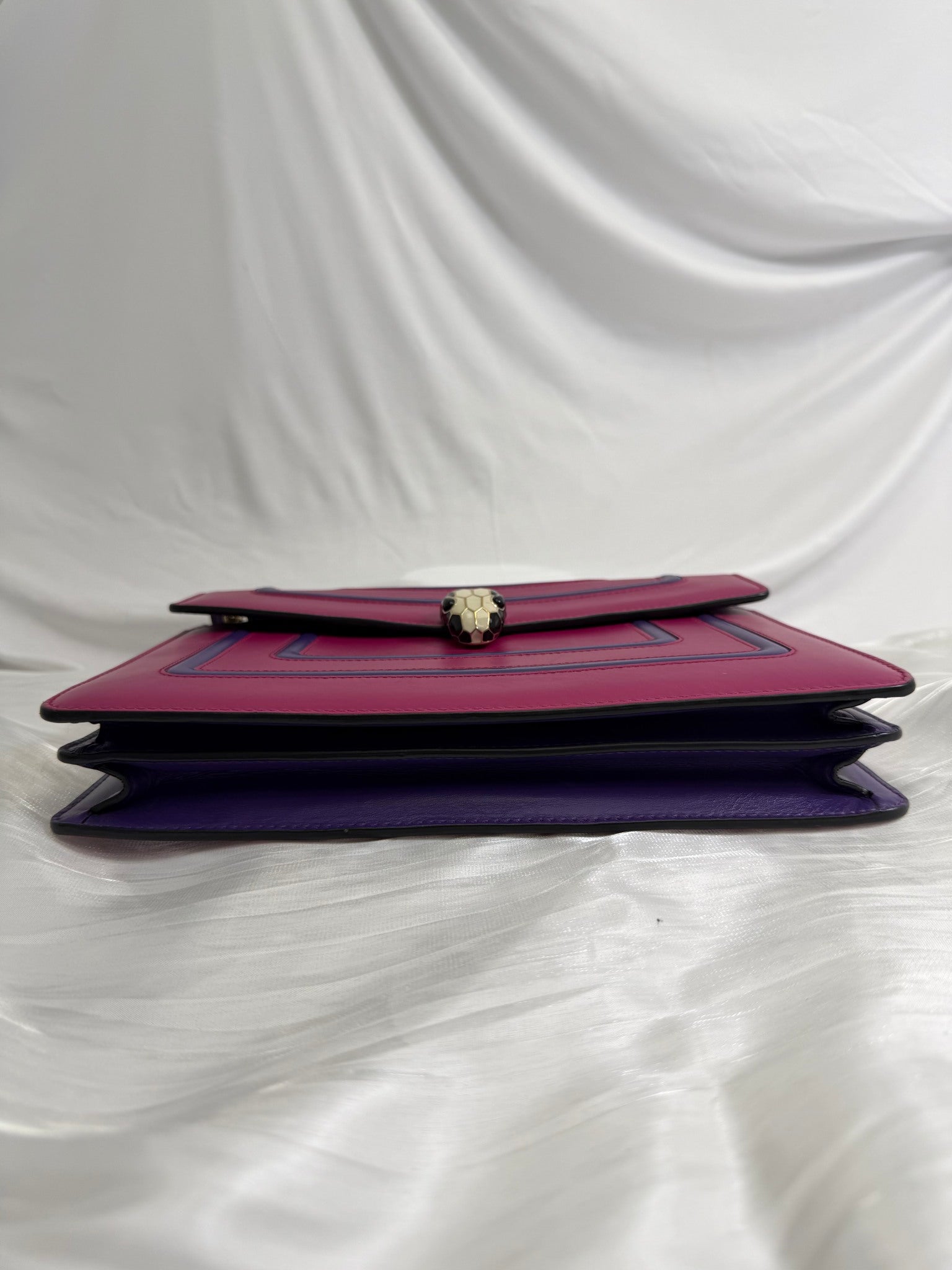 Bvlgari Pink and Purple Leather Serpenti Forever Bag