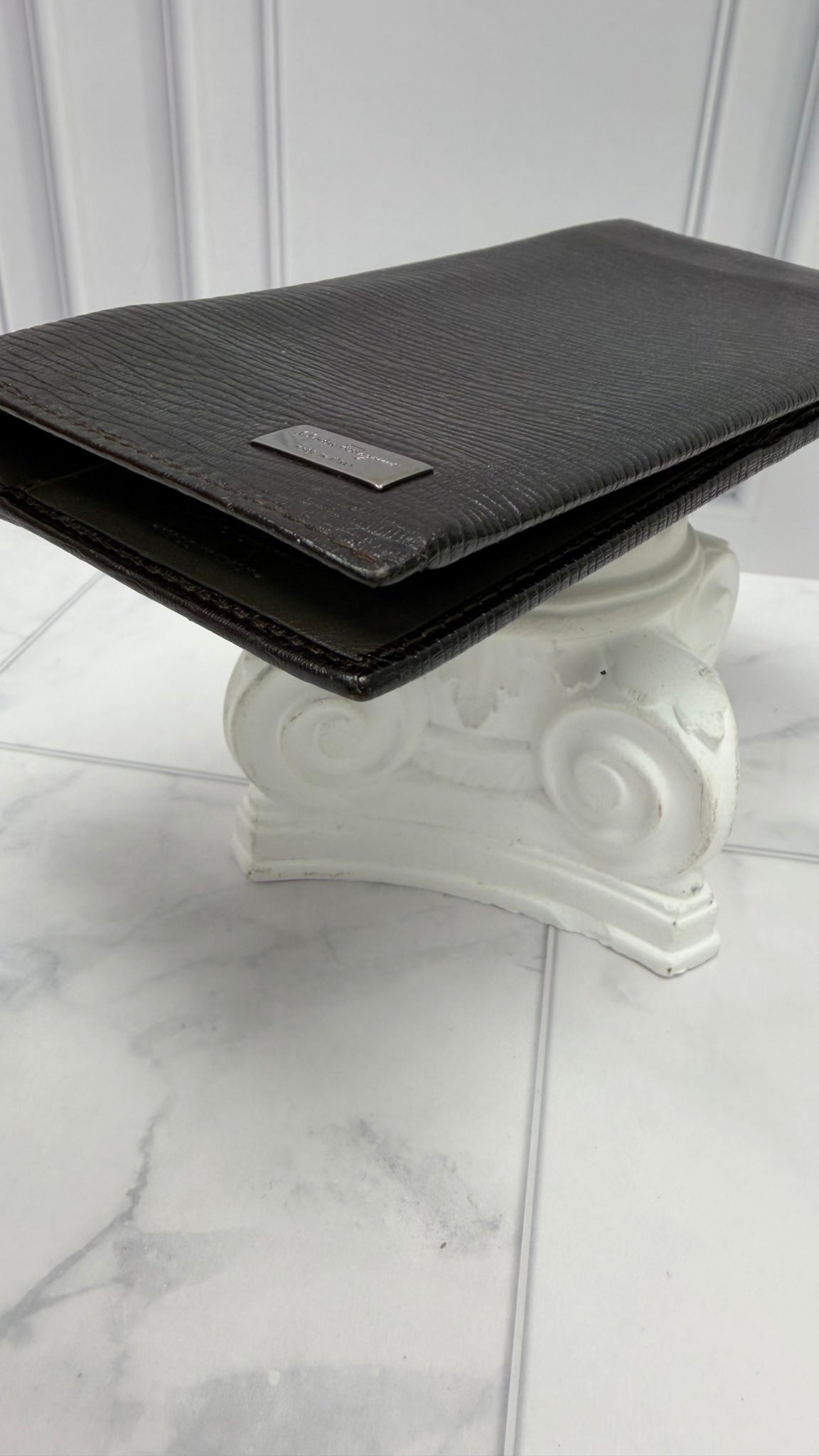 Salvatore Ferragamo Black Leather Long Wallet