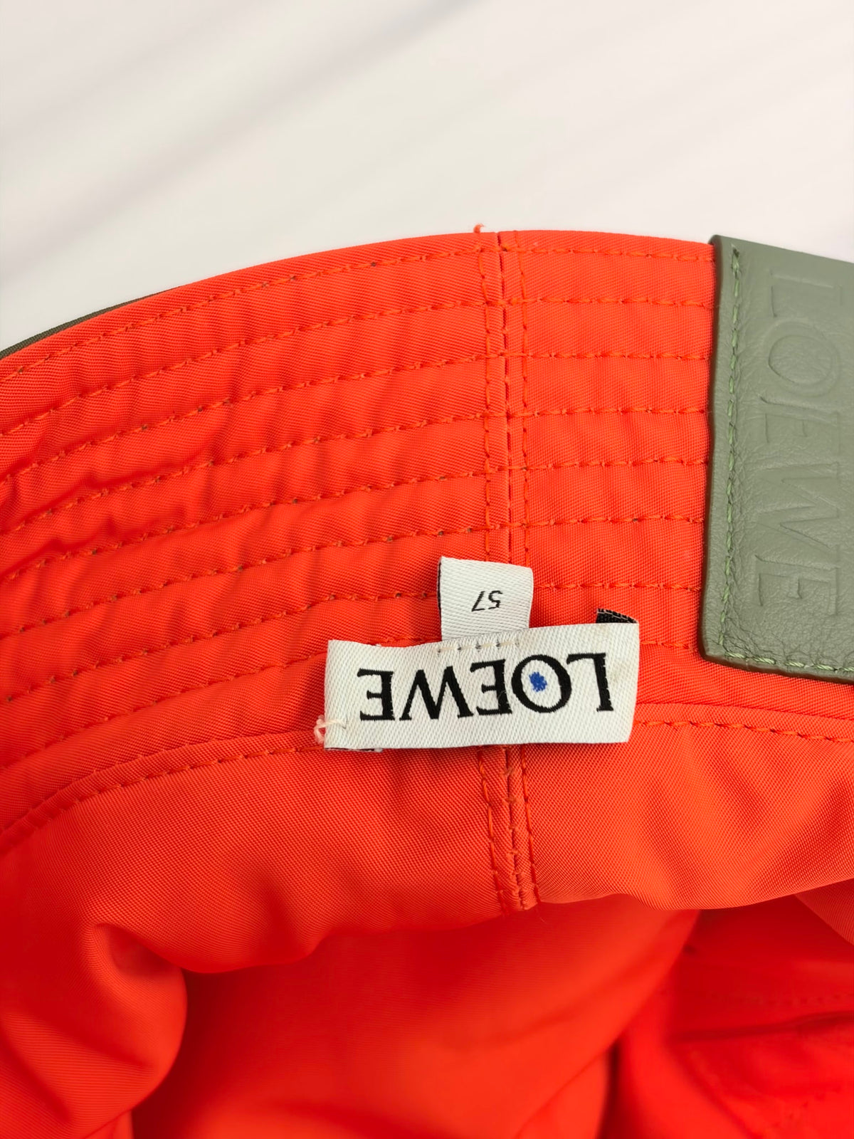 Loewe Green Nylon Reversible Logo Bucket Hat
