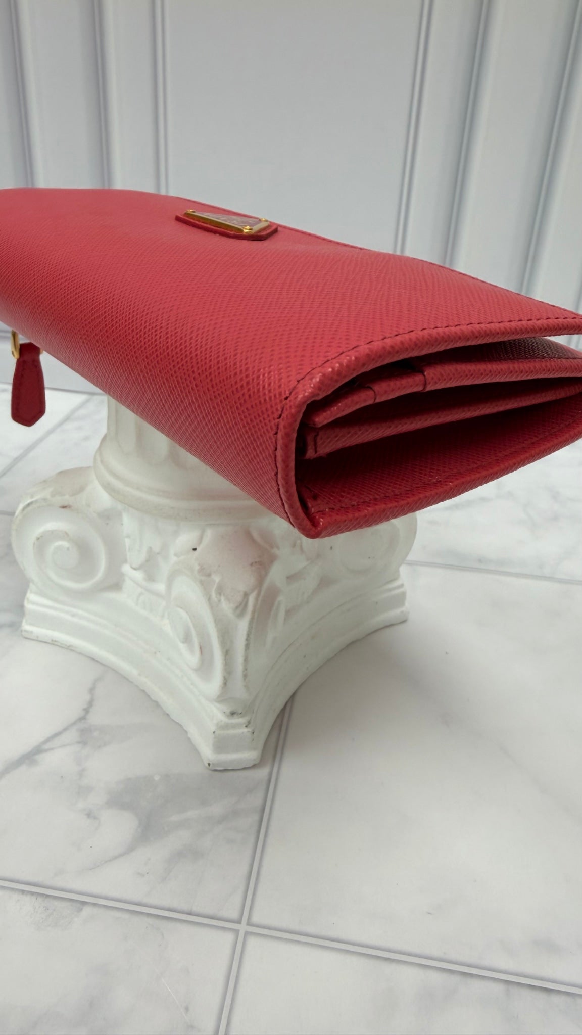 Prada Pink Saffiano Leather Long Wallet