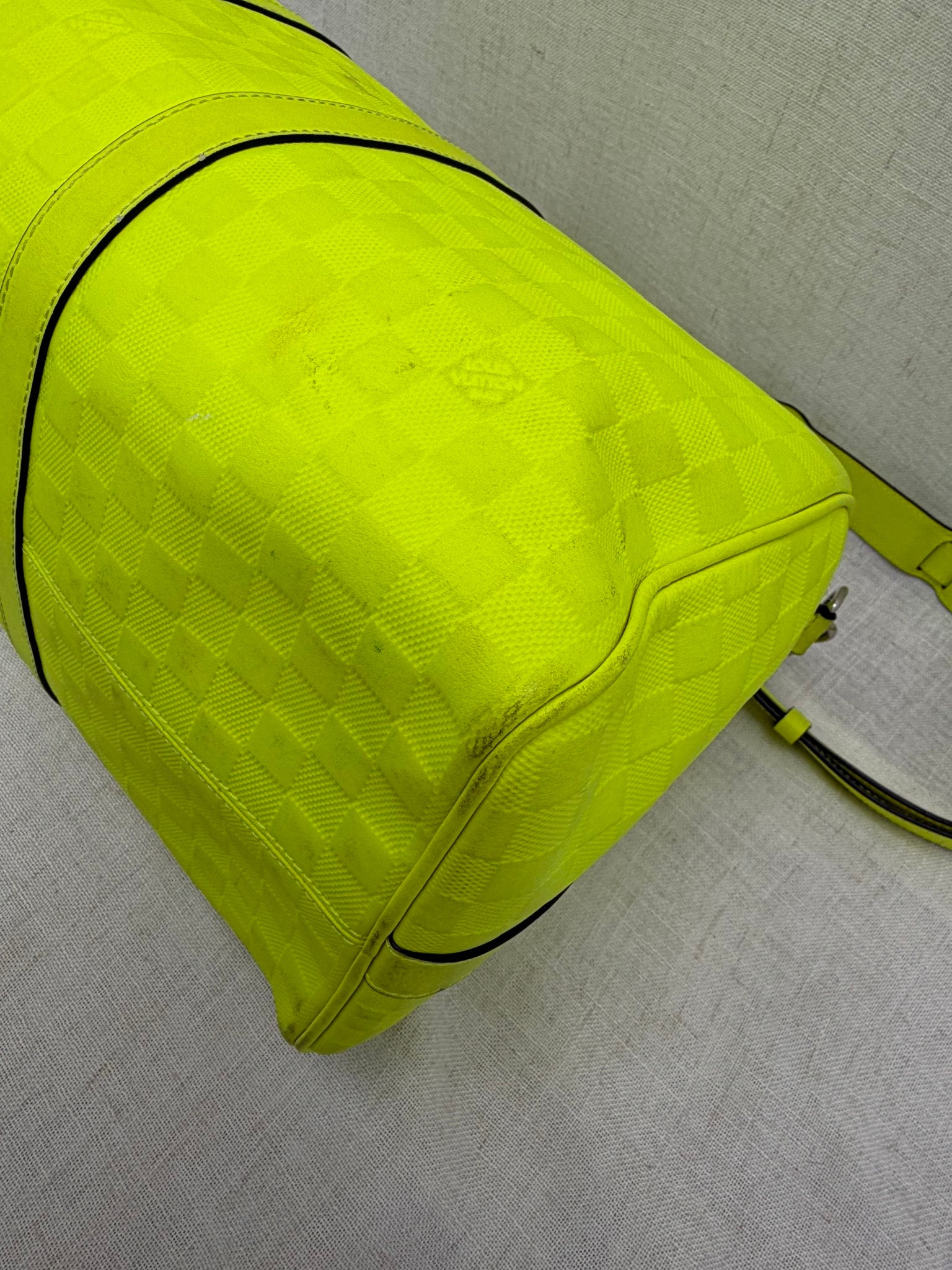 Louis Vuitton Yellow Damier Infini Keepall Bandouliere 45 Bag