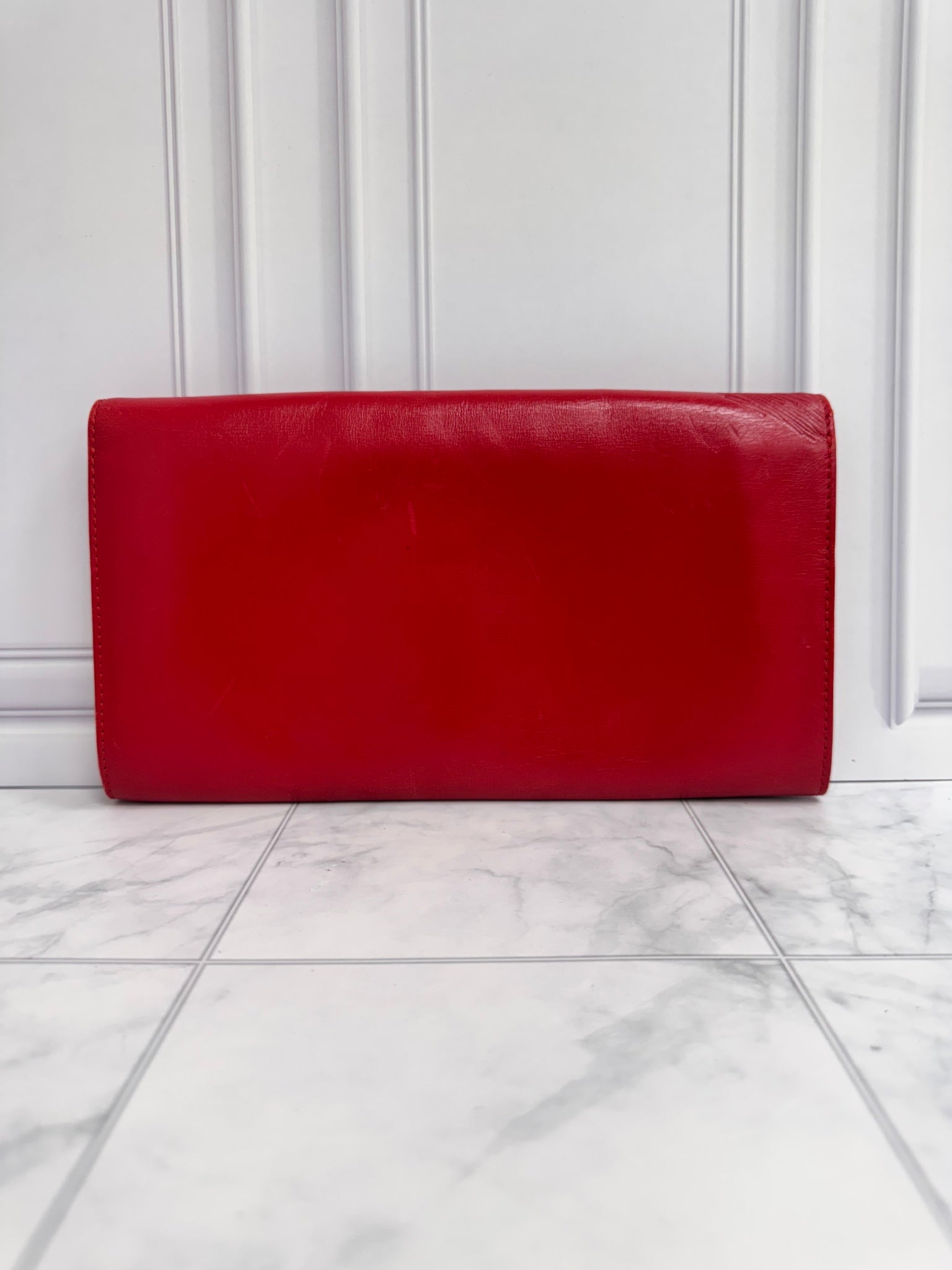Louis Vuitton Red Epi Leather Opera Aegean Clutch