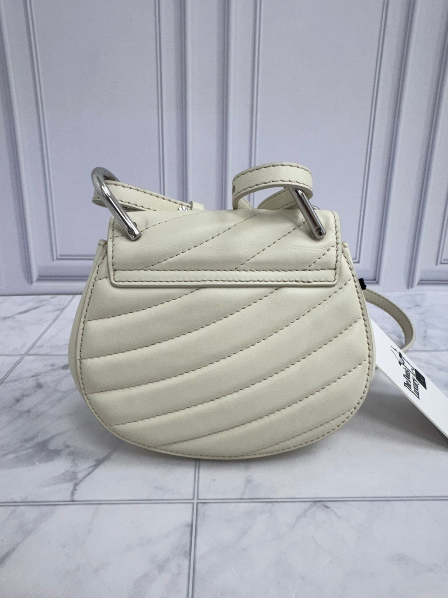 Chloe White Quilted Leather Mini Drew Bijou Crossbody Bag
