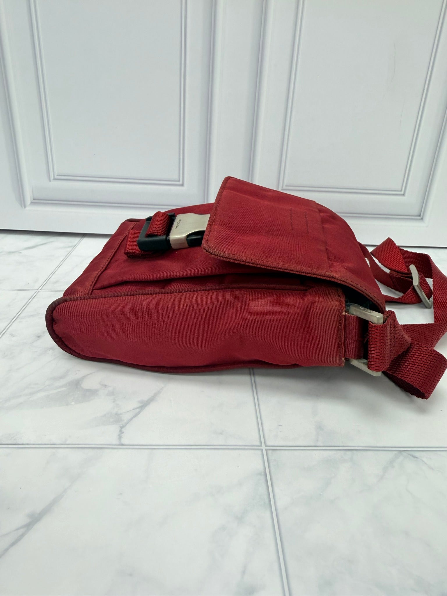 Prada Red Nylon Mini Crossbody Bag