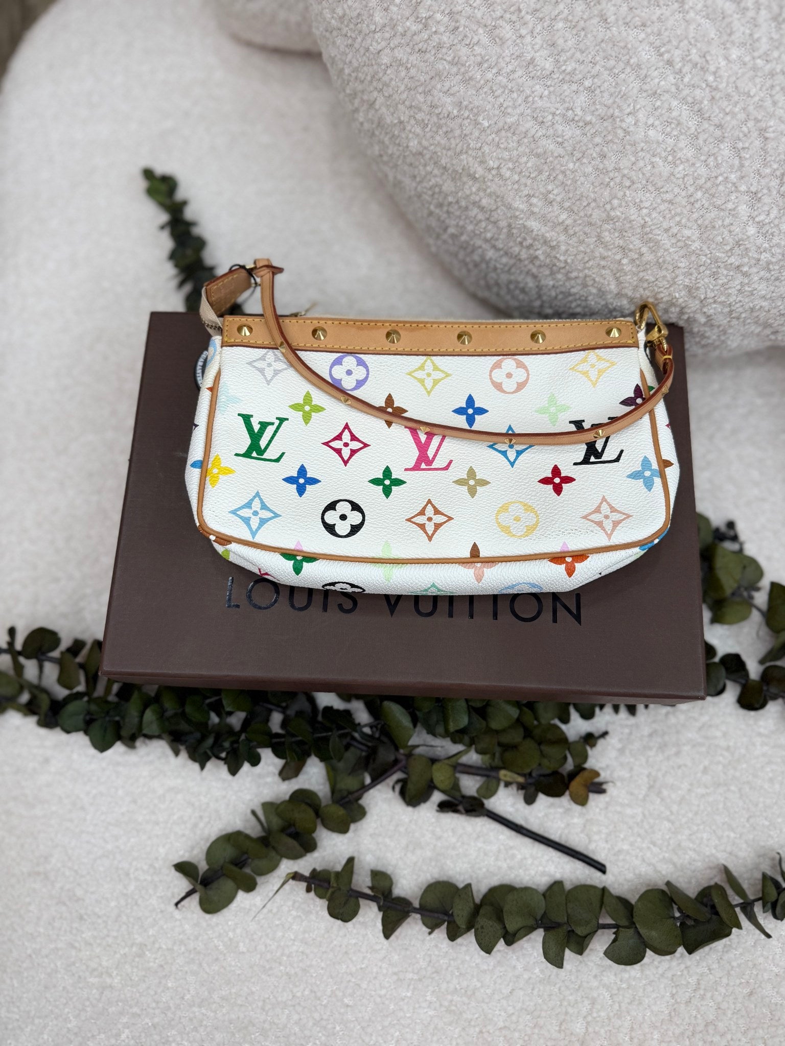 Louis Vuitton White Multicolor Pochette Bag