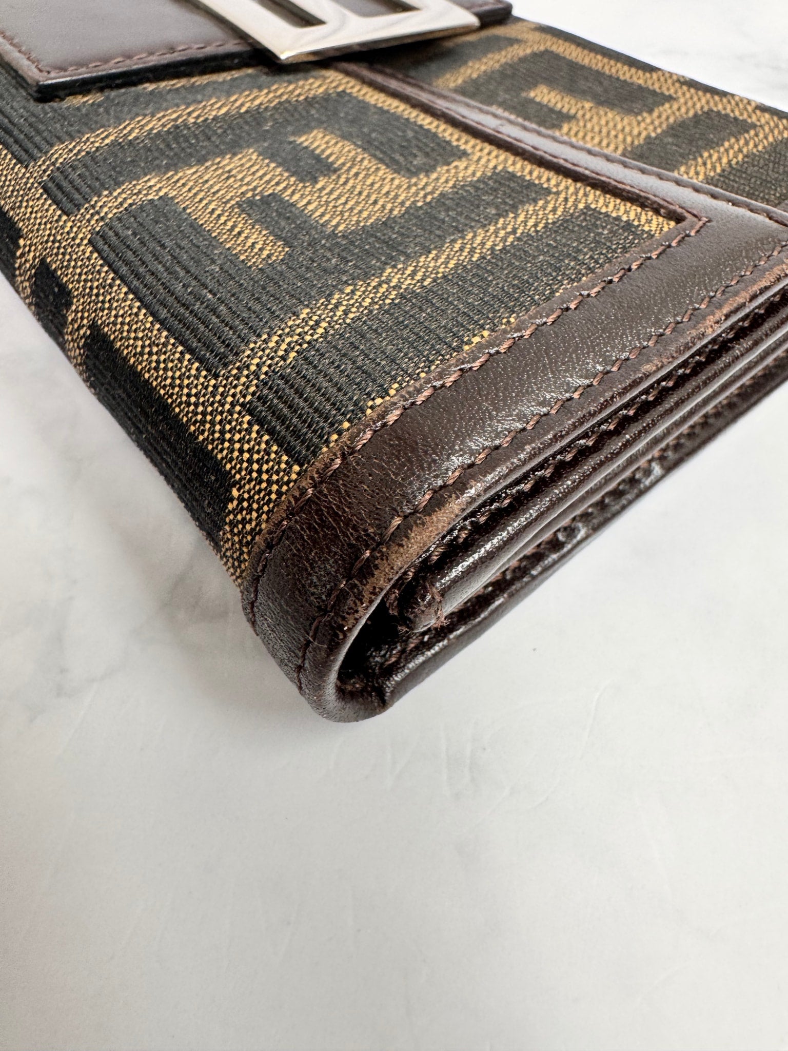 Fendi Brown Zucca Canvas Long Wallet