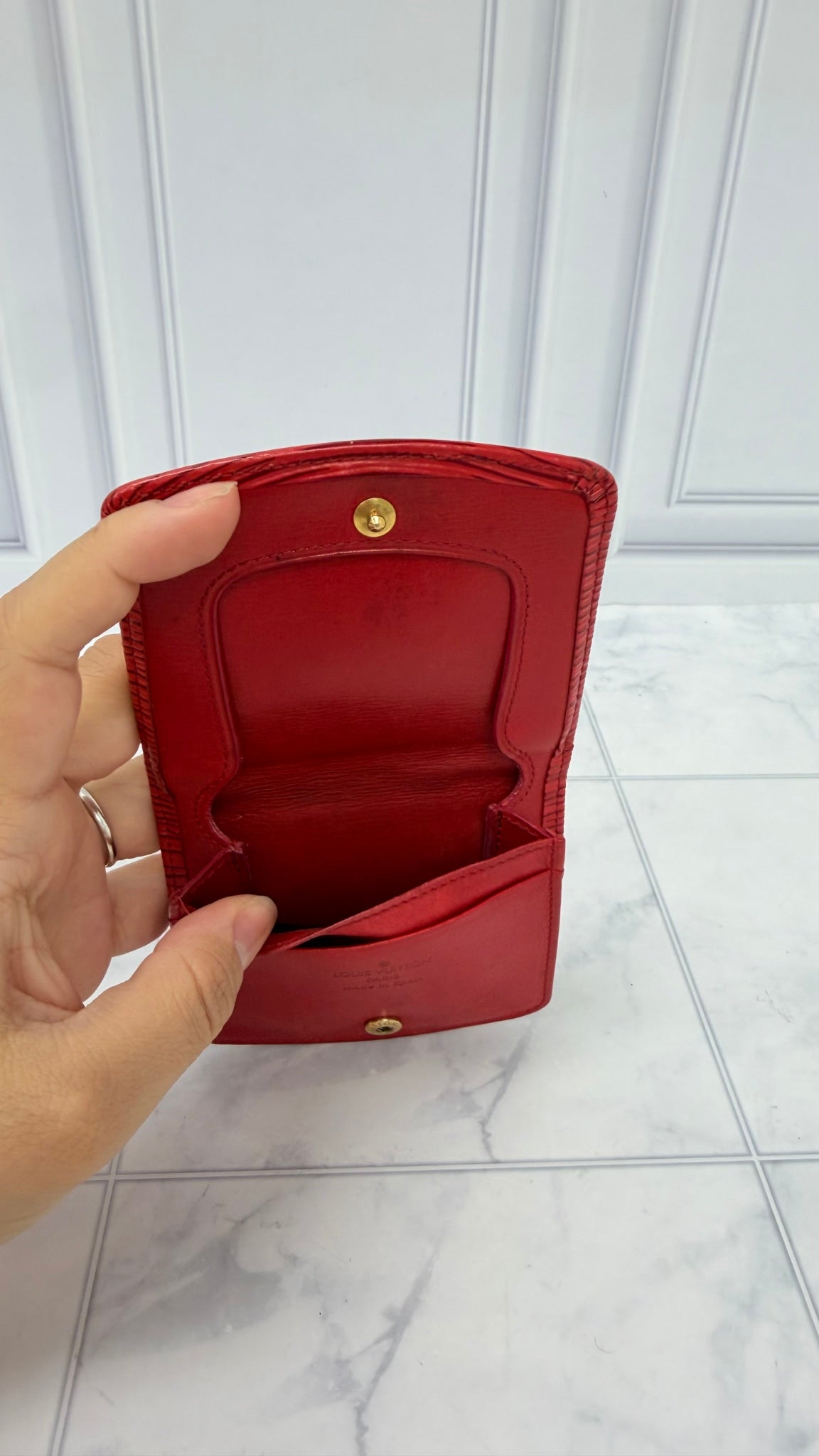Louis Vuitton Red Epi Leather Coin Purse