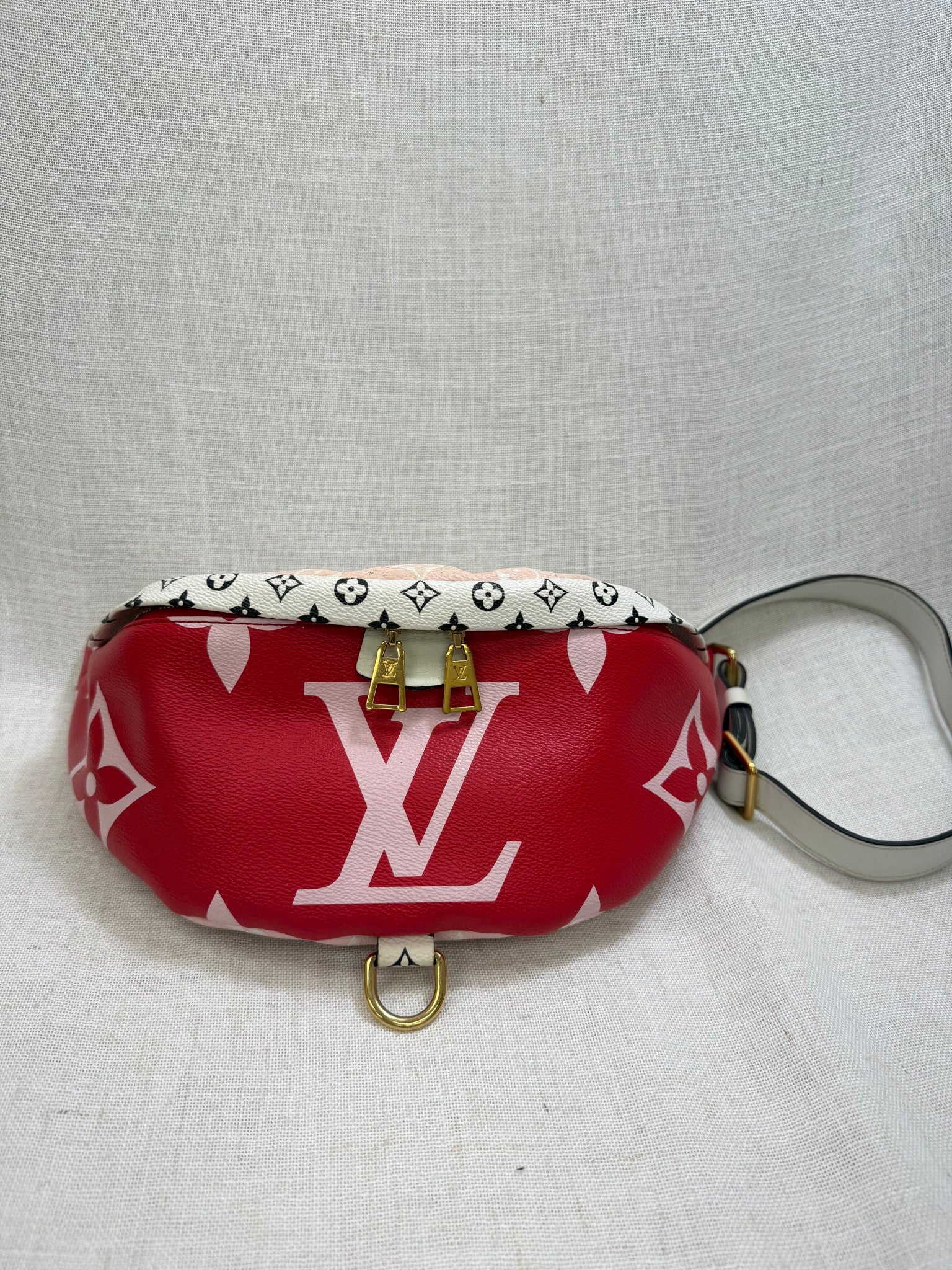 Louis Vuitton Pink Red And White Monogram Giant Bumbag