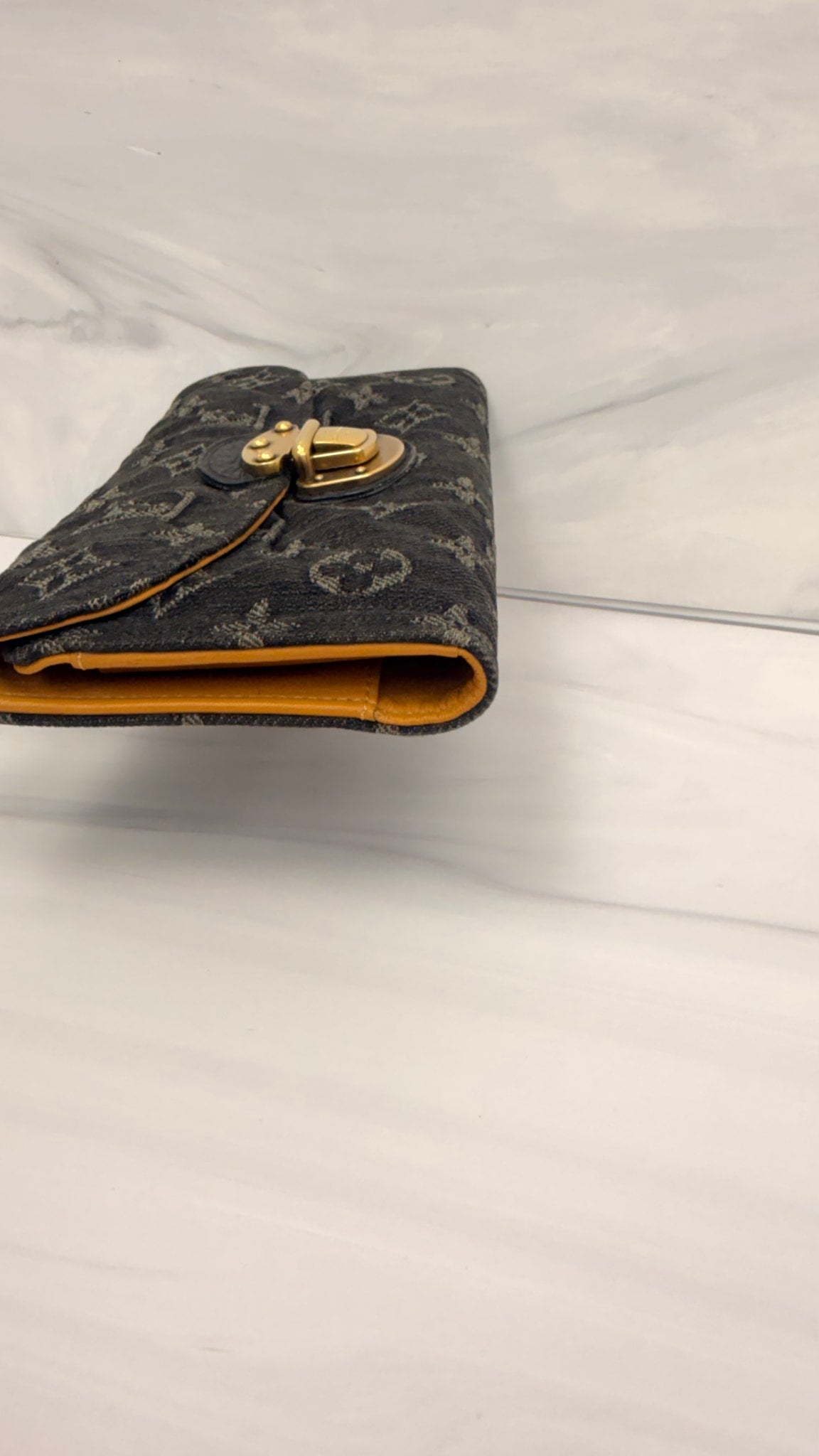 Louis Vuitton Monogram Black Denim Amelia Wallet