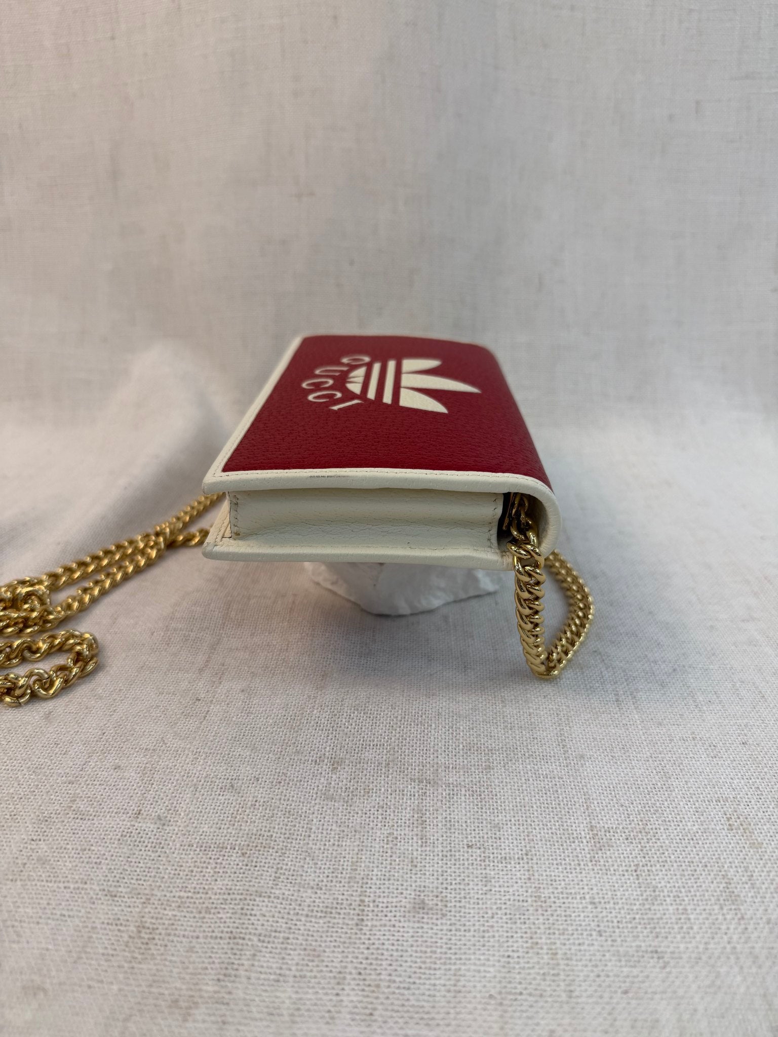 Gucci x Adidas Red Leather Wallet On Chain
