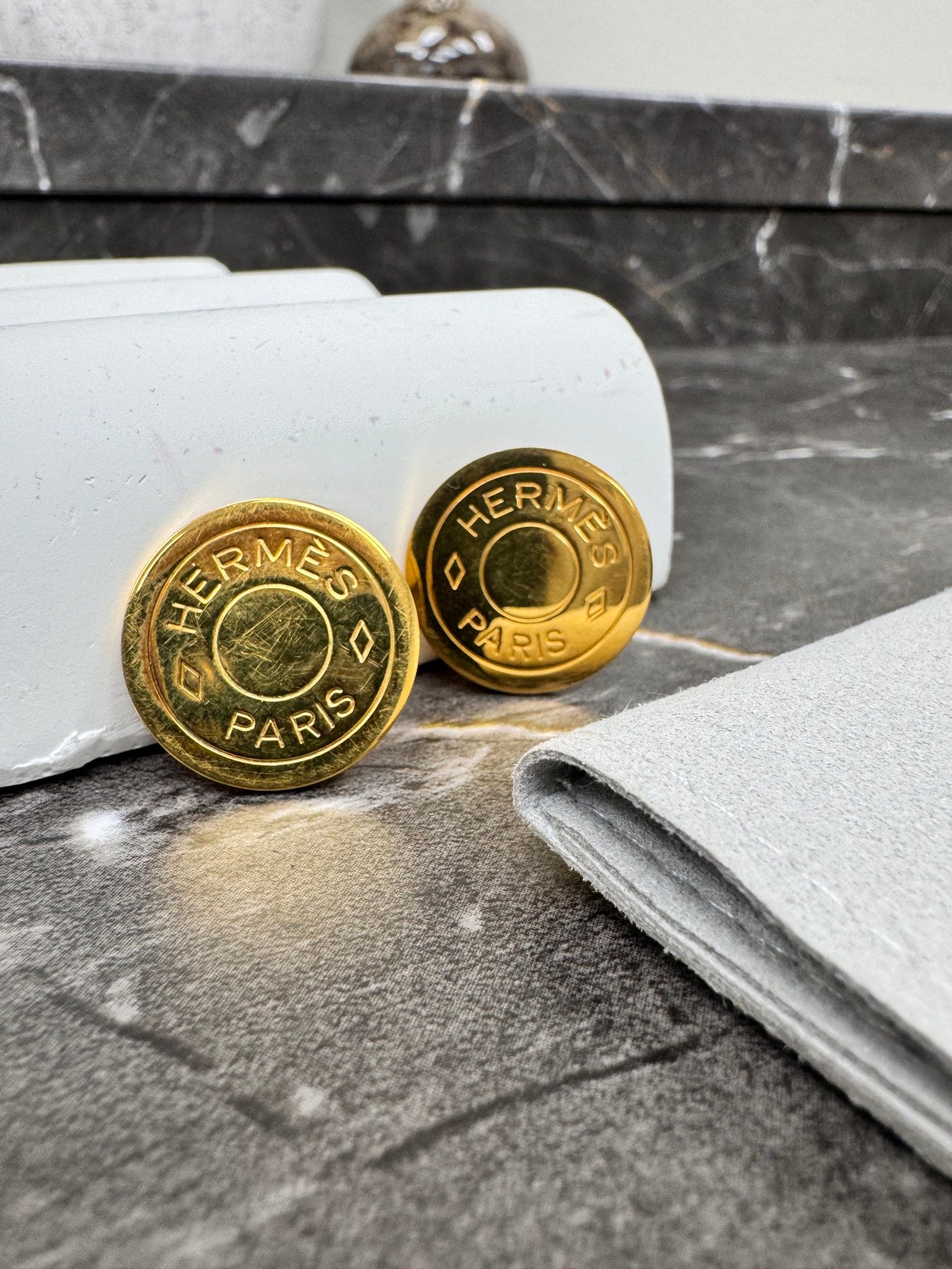 Hermès Gold Clou De Selle Clip-On Earrings