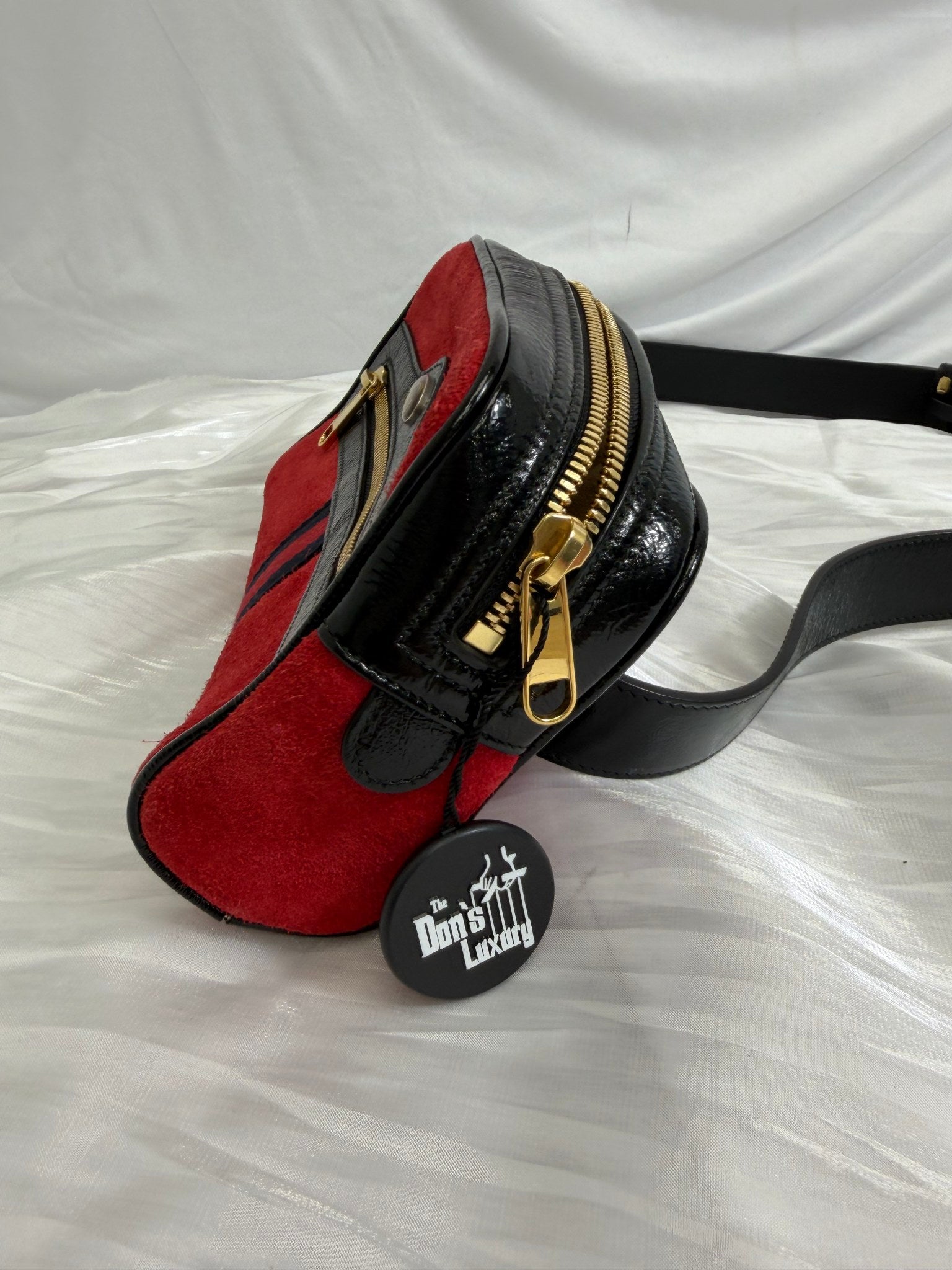 Gucci Red Suede Ophidia Belt Bag