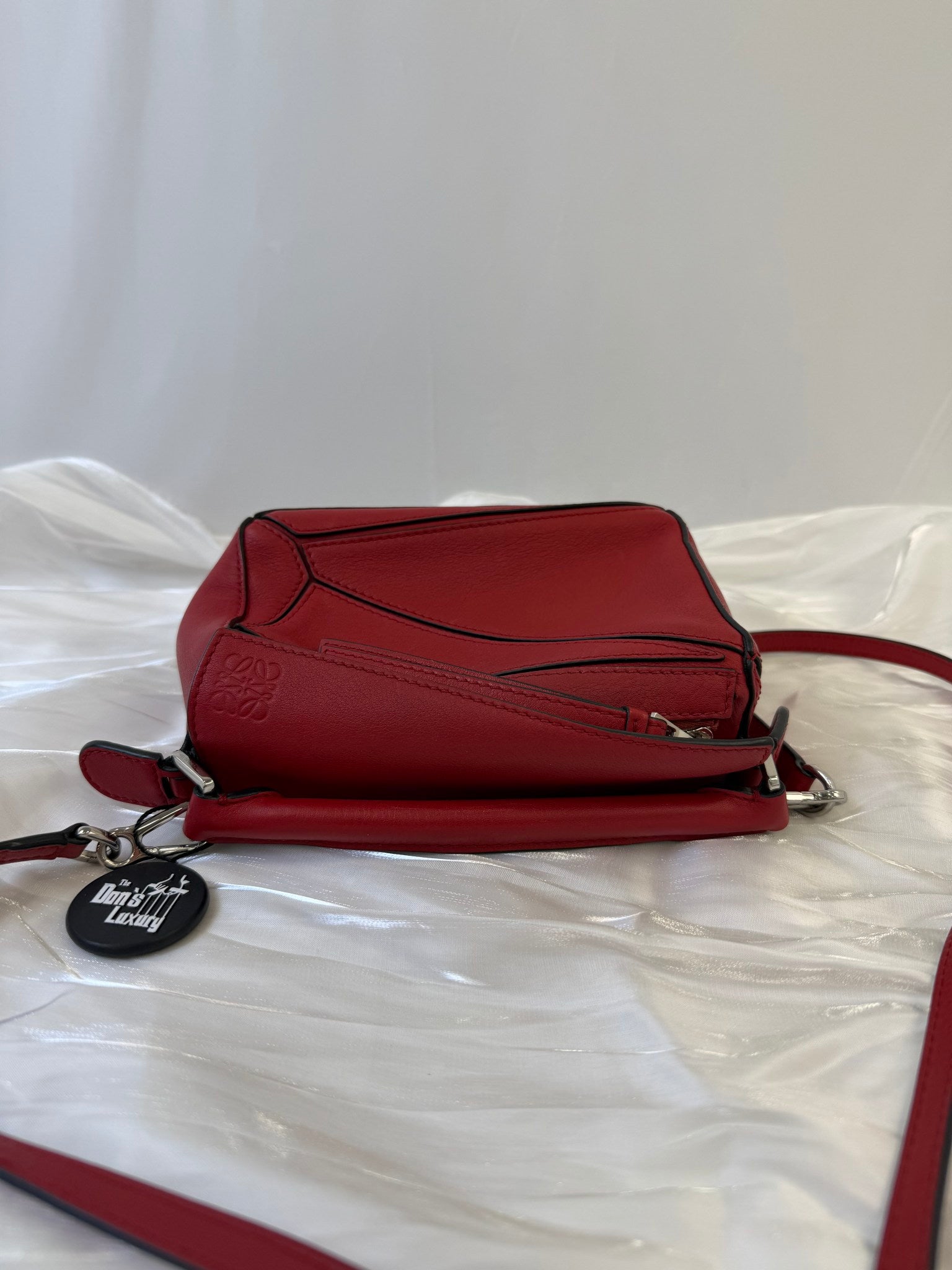 Loewe Red Leather Mini Puzzle Bag