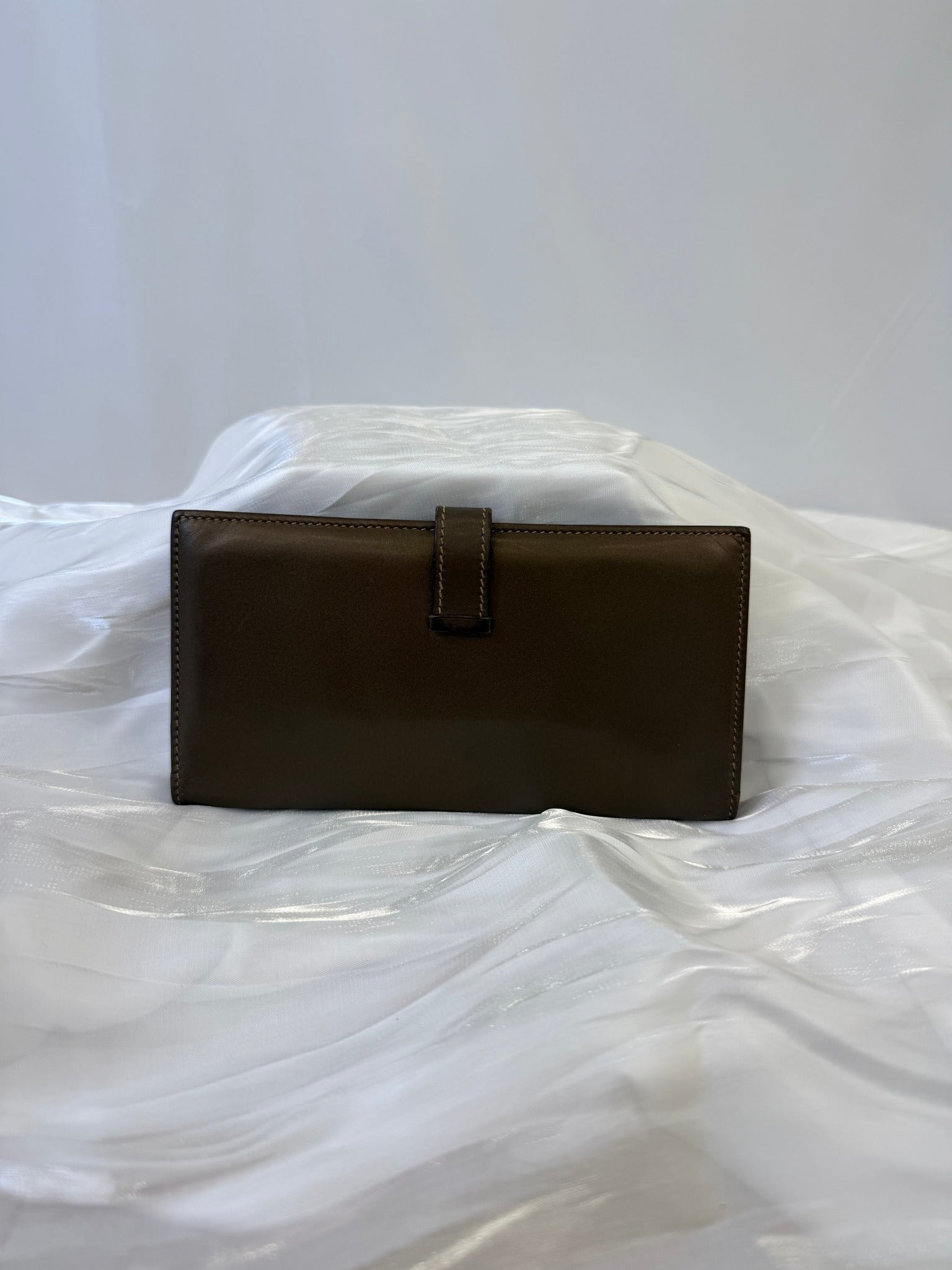 Hermes Bronze Leather Bearn Wallet