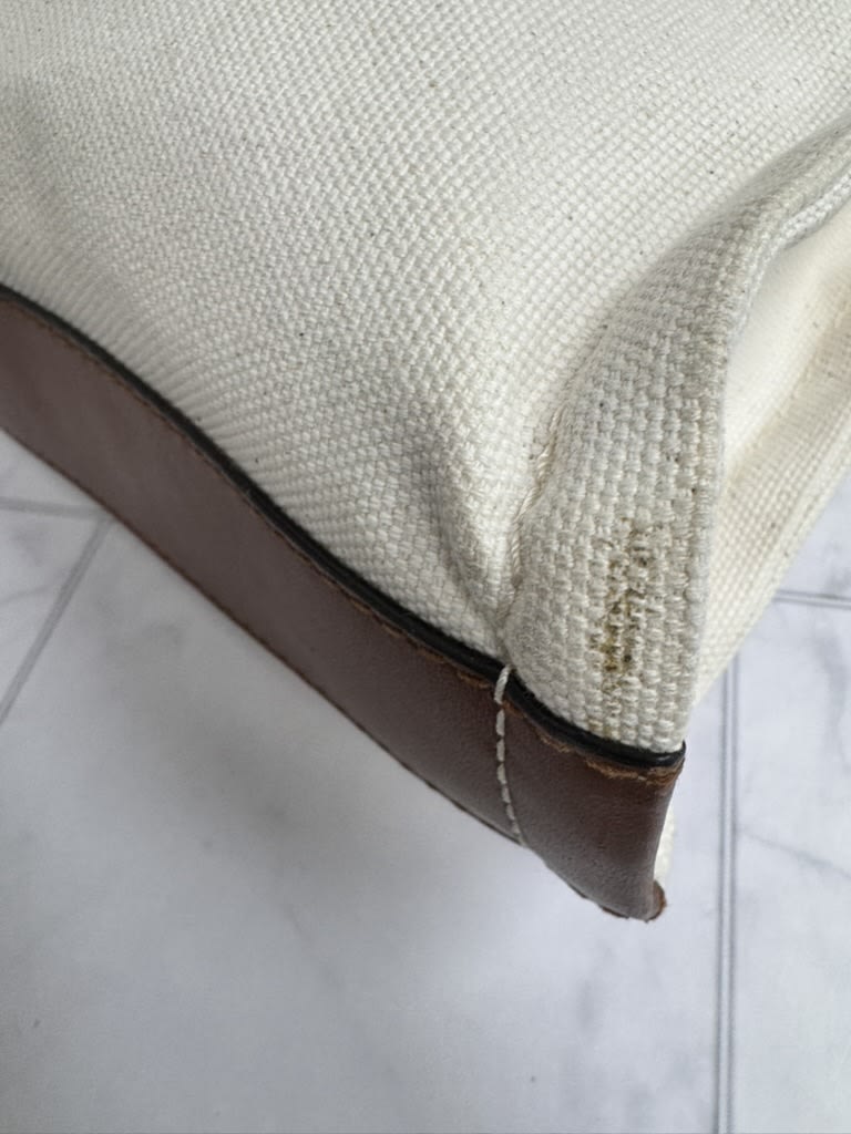 Jimmy Choo Beige Canvas And Leather Tote Bag