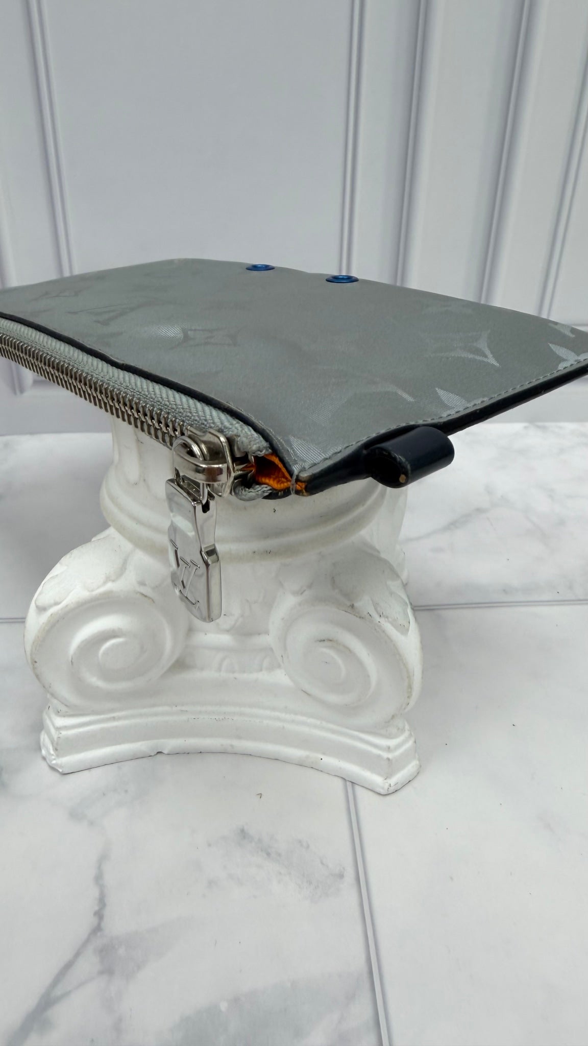 Louis Vuitton Silver Monogram Satellite Alpha Pouch