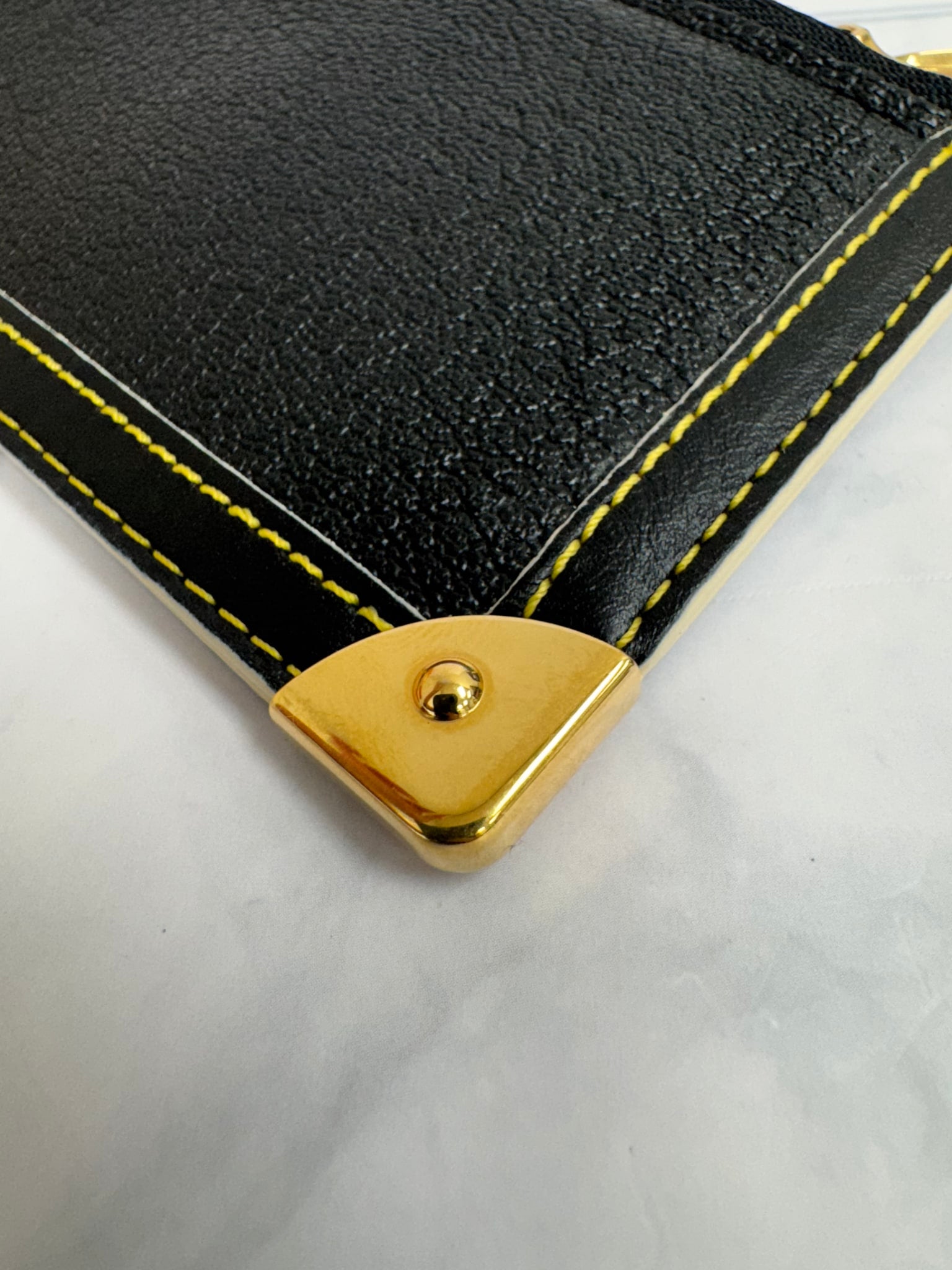 Louis Vuitton Black Suhali Leather Pochette Key Cles