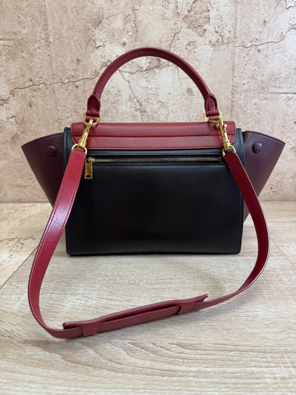 Celine Tricolor Leather Trapeze 2Way Bag