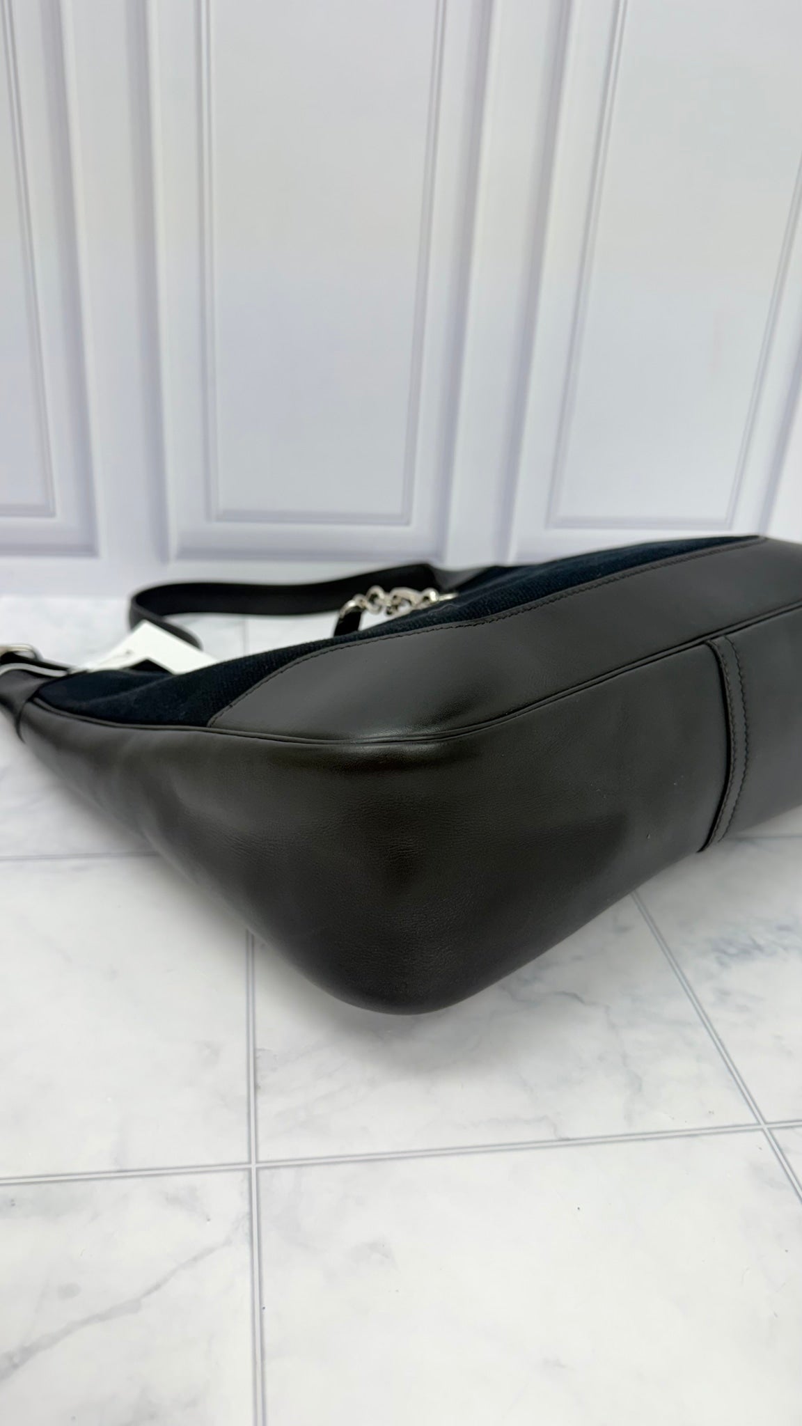 Hermes Black Canvas Trim II 31 Shoulder Bag