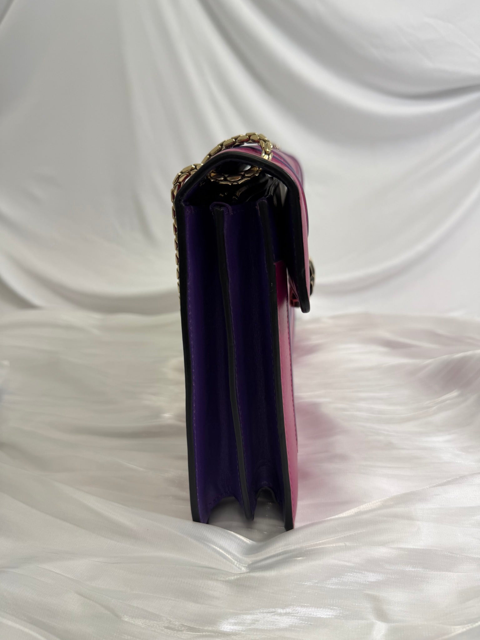 Bvlgari Pink and Purple Leather Serpenti Forever Bag