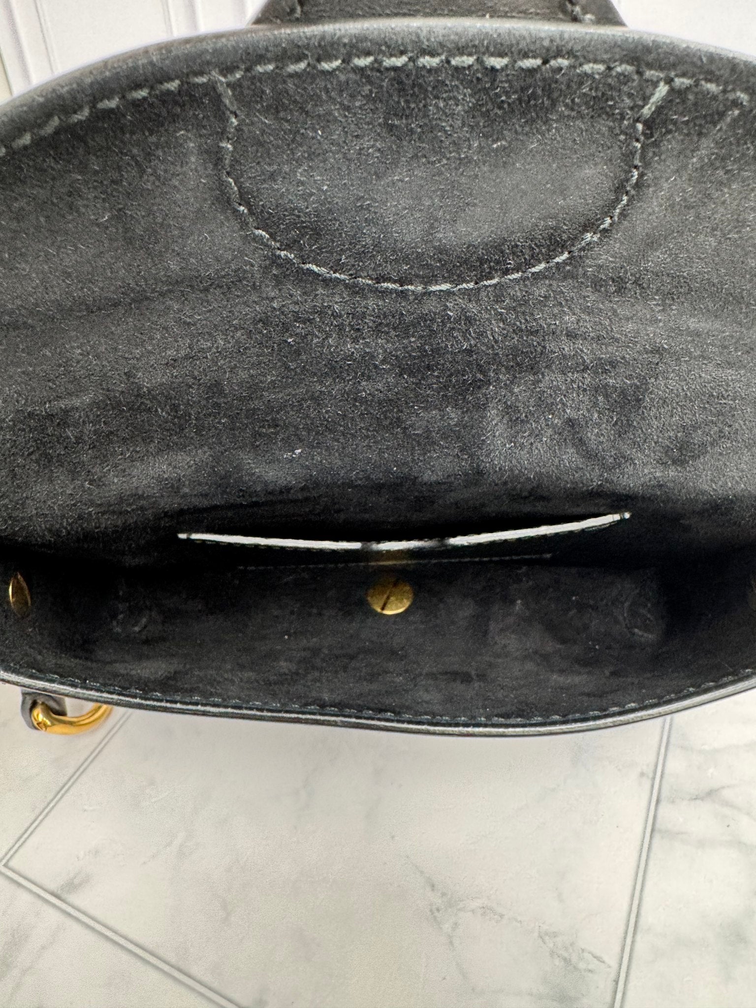 Christian Dior Black Leather D-Bee Saddle Crossbody Bag