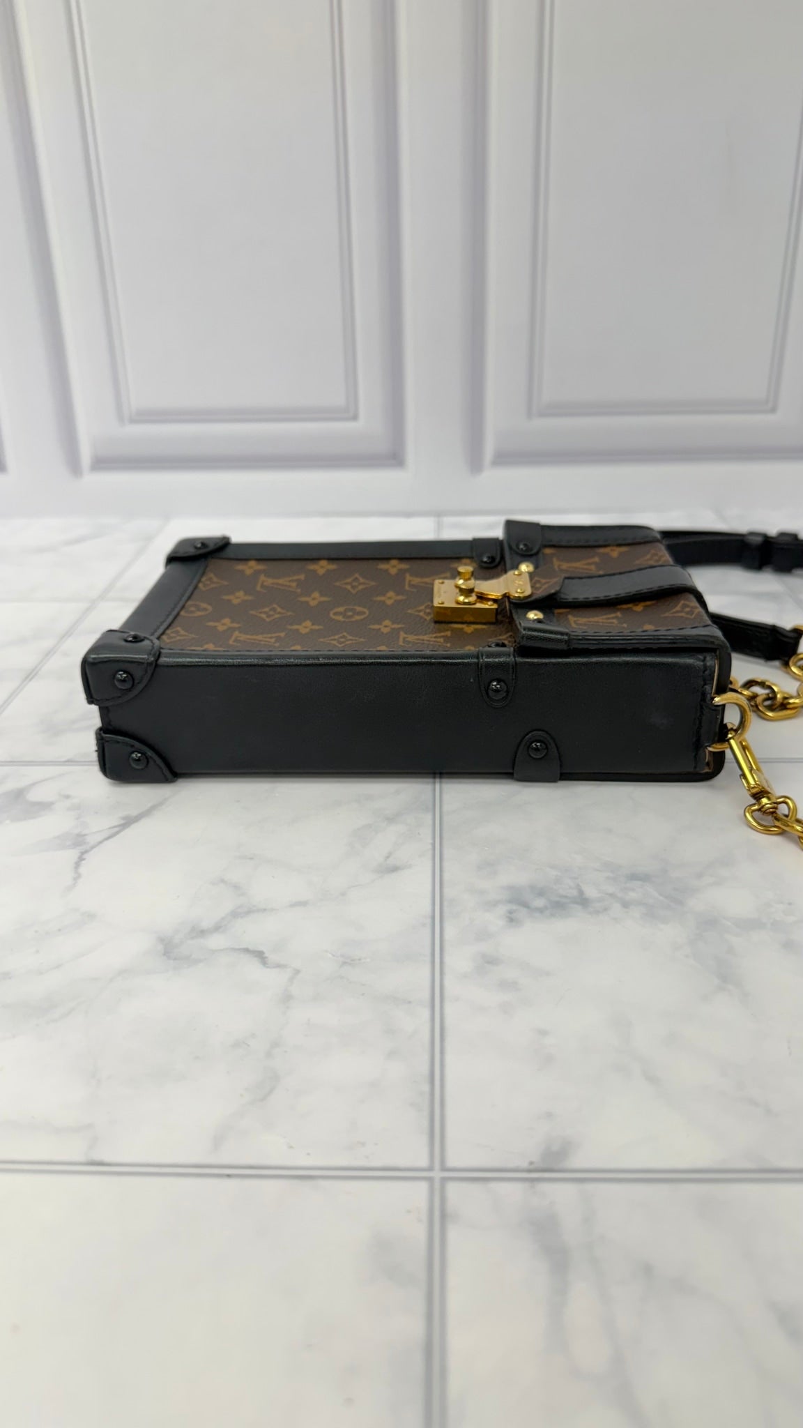 Louis Vuitton Monogram Vertical Trunk Pochette Crossbody Bag