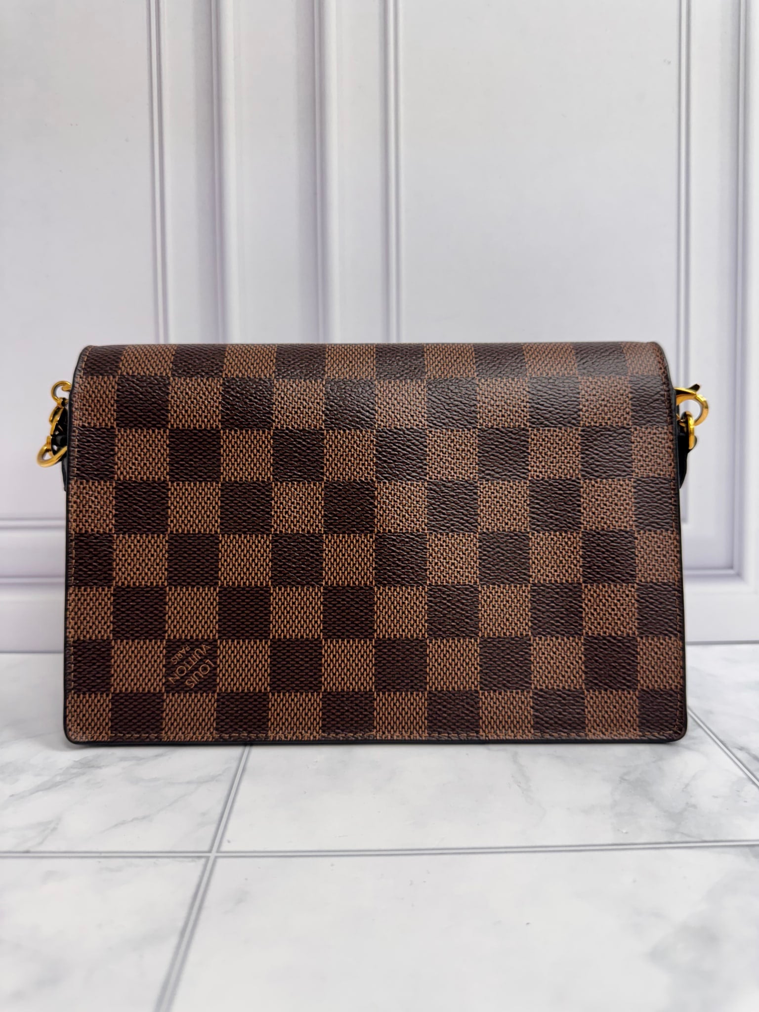 Louis Vuitton Damier Ebene Black Vavin Wallet On A Chain