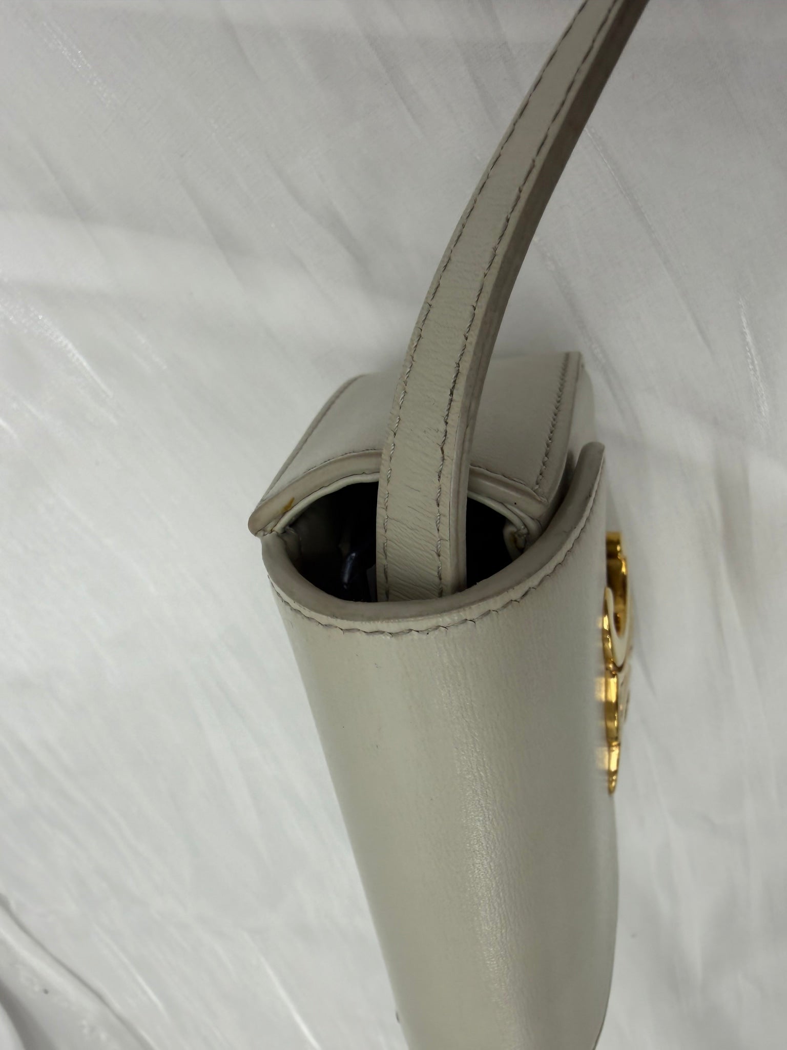 Celine Beige Calfskin Leather Mini Claude Crossbody