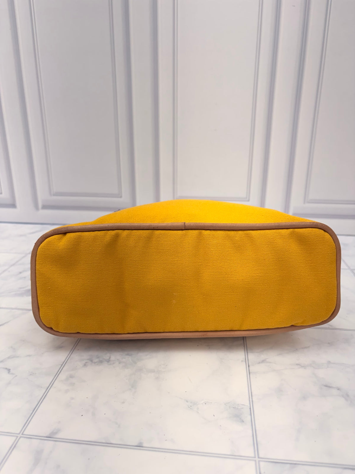Hermes Yellow Canvas Bolide Pouch 30