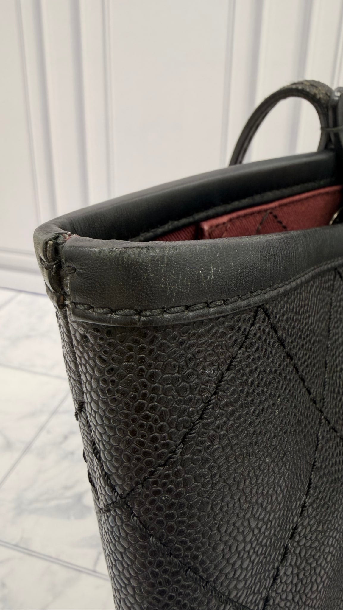 Chanel Black Caviar Leather Shopping Fever Tote