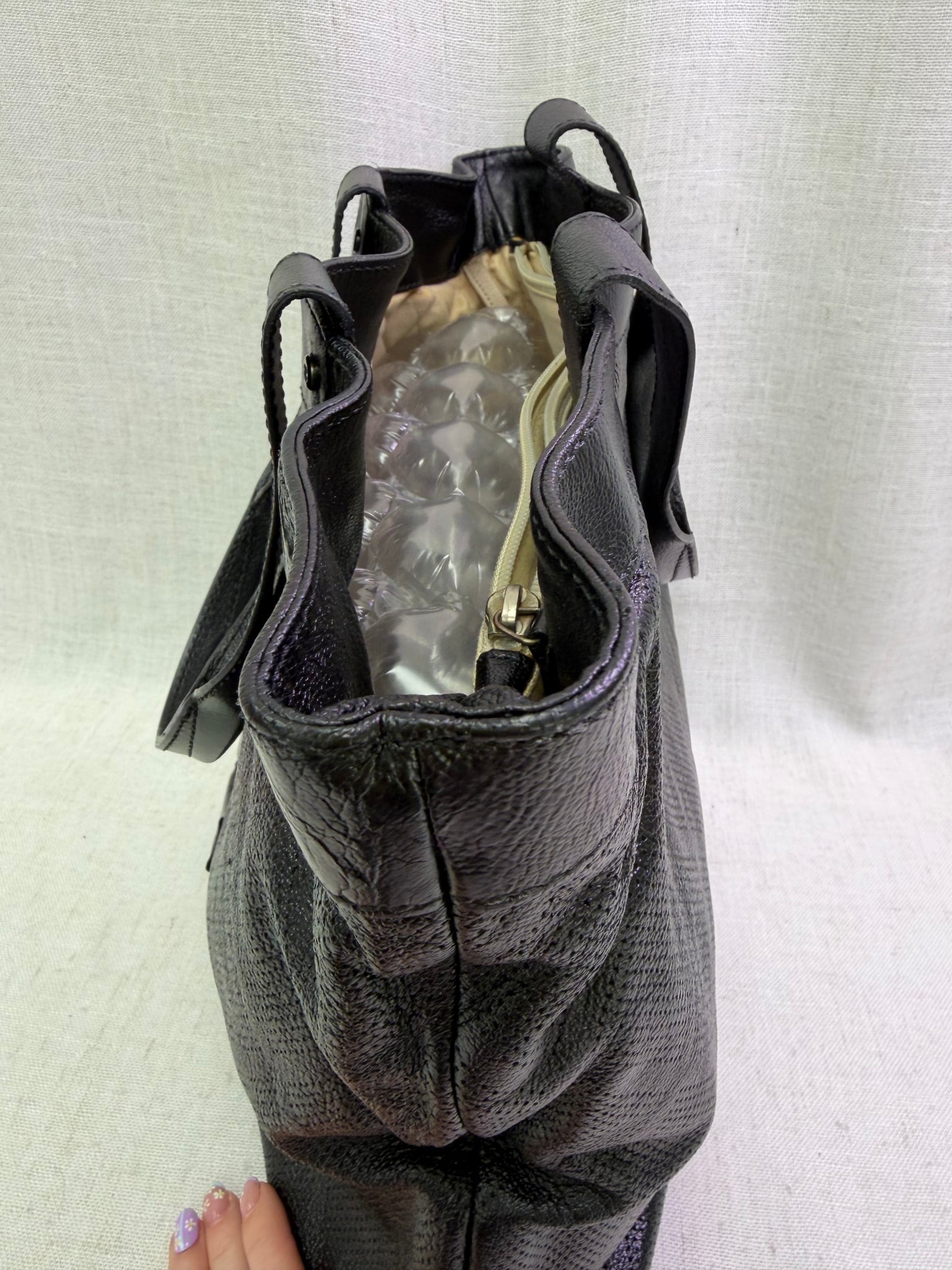 Chanel Black Quilted Perforated Leather CC Tote Bag