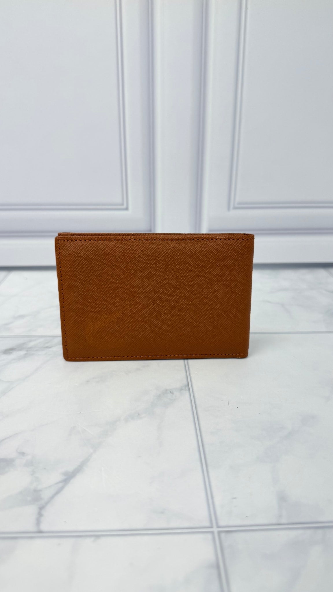 Burberry Brown Saffiano Leather Card Case