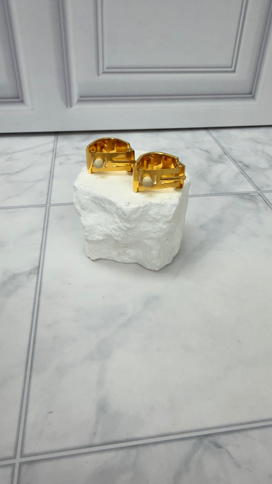 Hermes Yellow Enamel Clip On Earrings